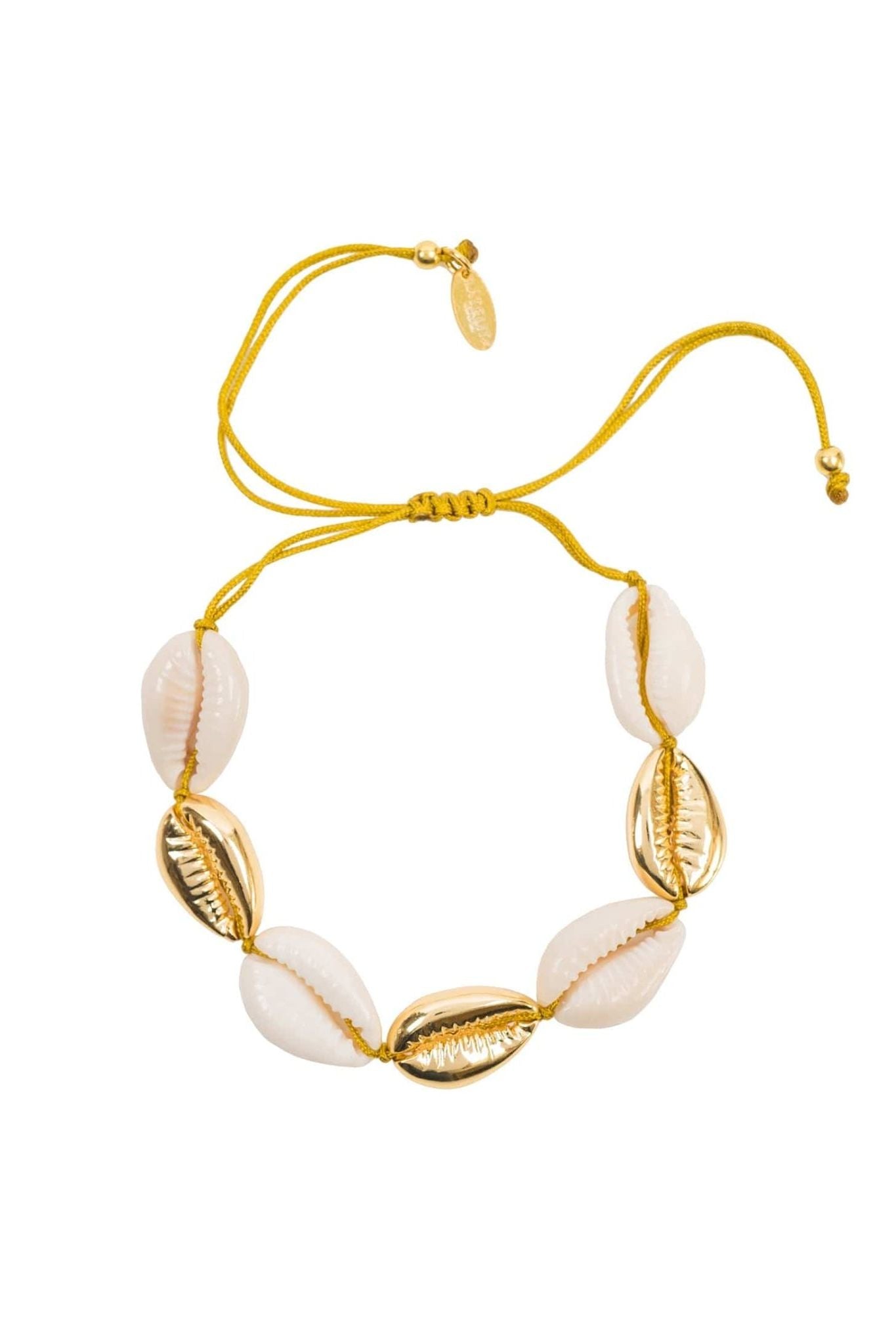 Cowrie Multi Shell Macrame Bracelet Gold - LATELITA Bracelets