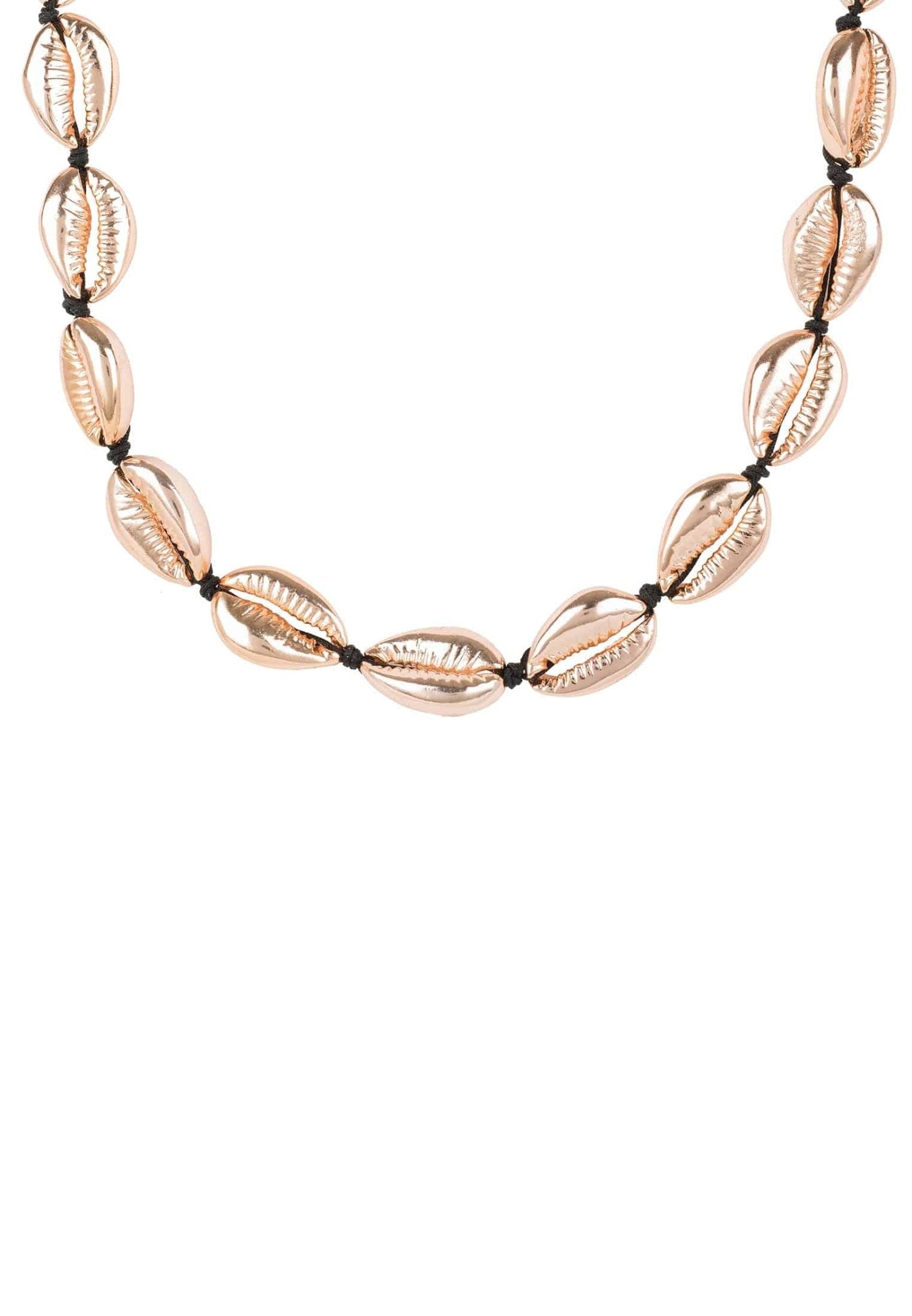 Cowrie Shell Choker Strand Necklace Rose Gold - LATELITA Necklaces
