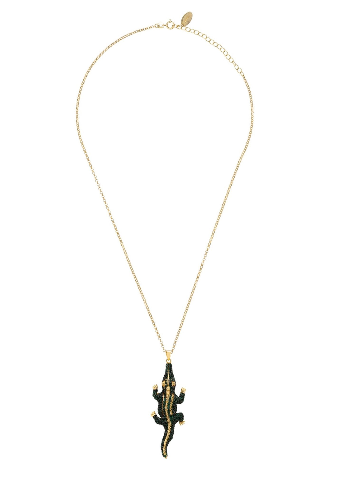 Crocodile Shaped Pendant Necklace Gold - LATELITA Necklaces