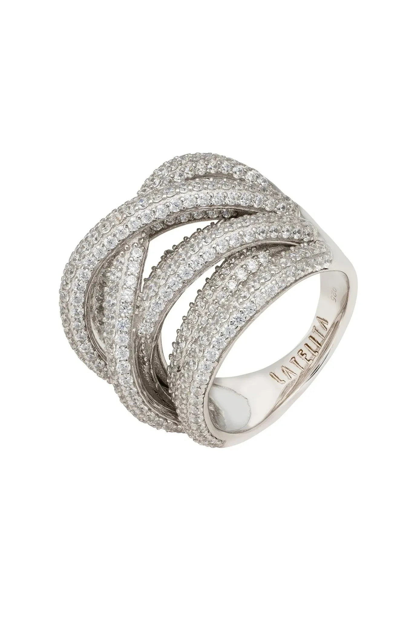 Crossover Multi-Strand Cocktail Ring Silver - LATELITA Rings