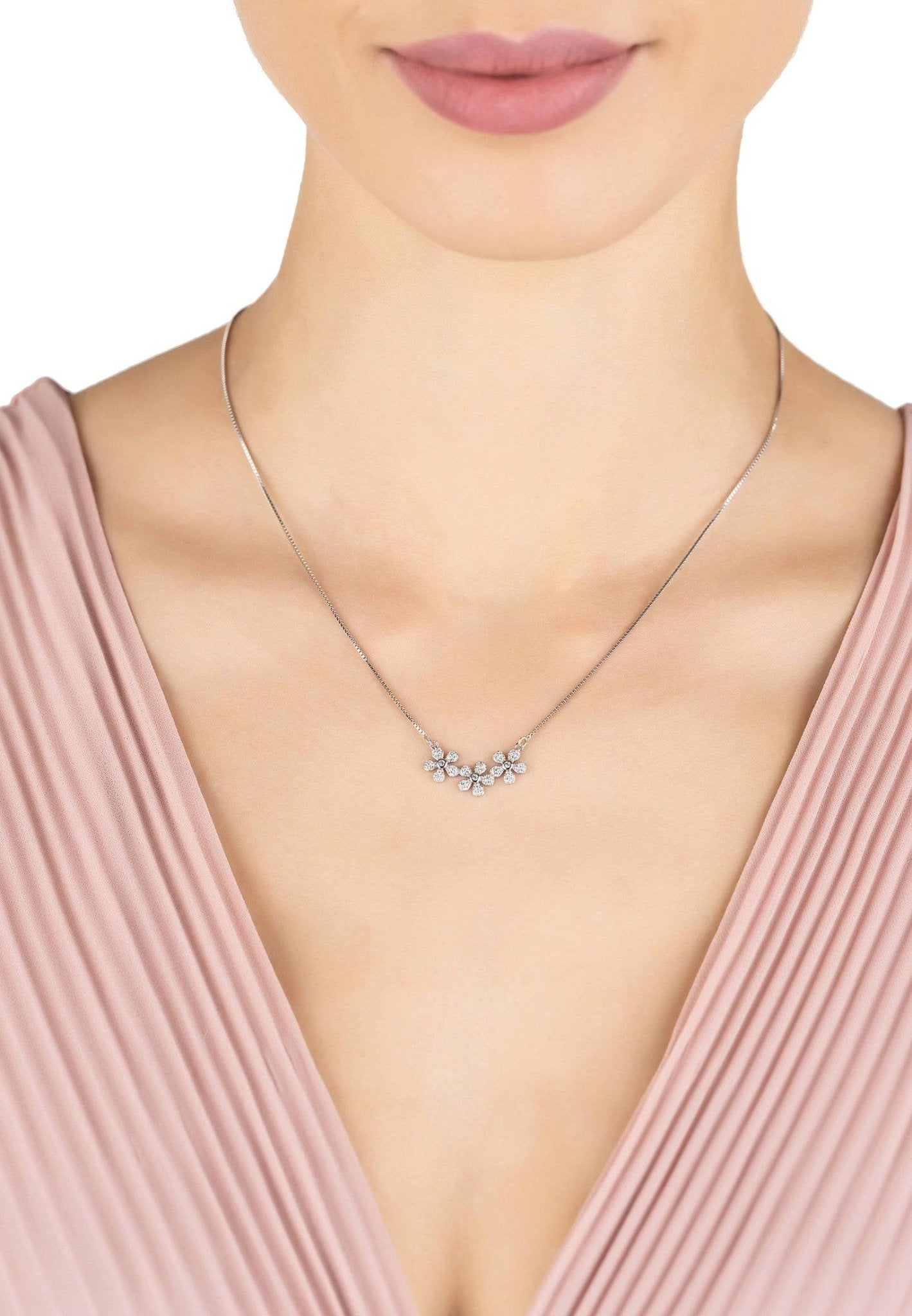 Daisy Chain Necklace Silver - LATELITA Necklaces