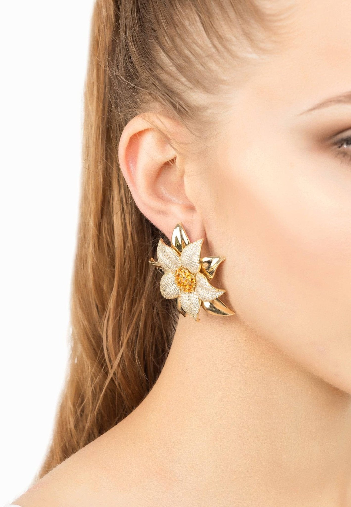 Daisy Flower Earrings Gold - LATELITA Earrings