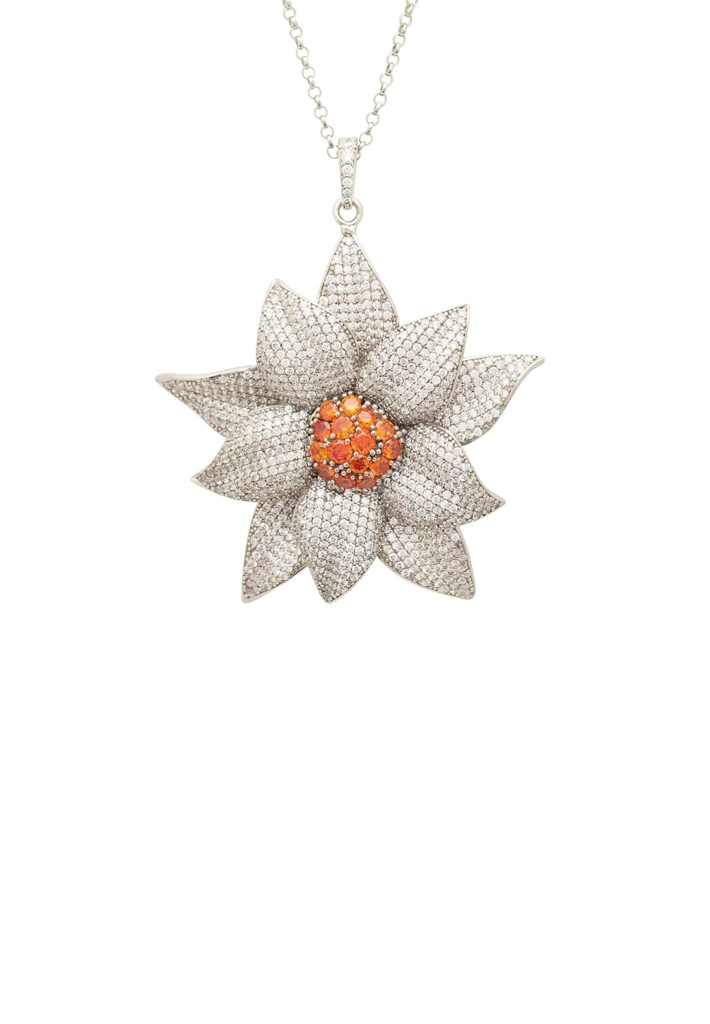 Daisy Flower Necklace Silver - LATELITA Necklaces