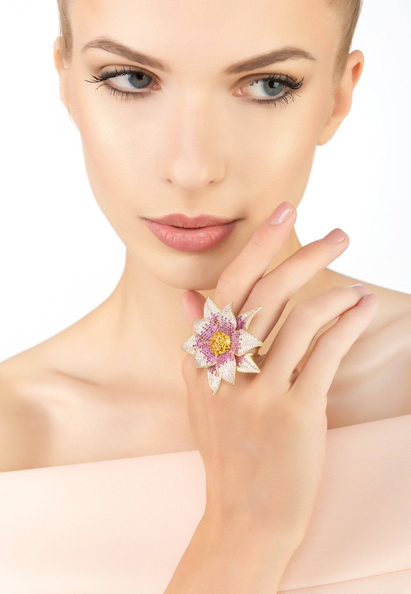 Daisy Flower Ring Pink - LATELITA Rings