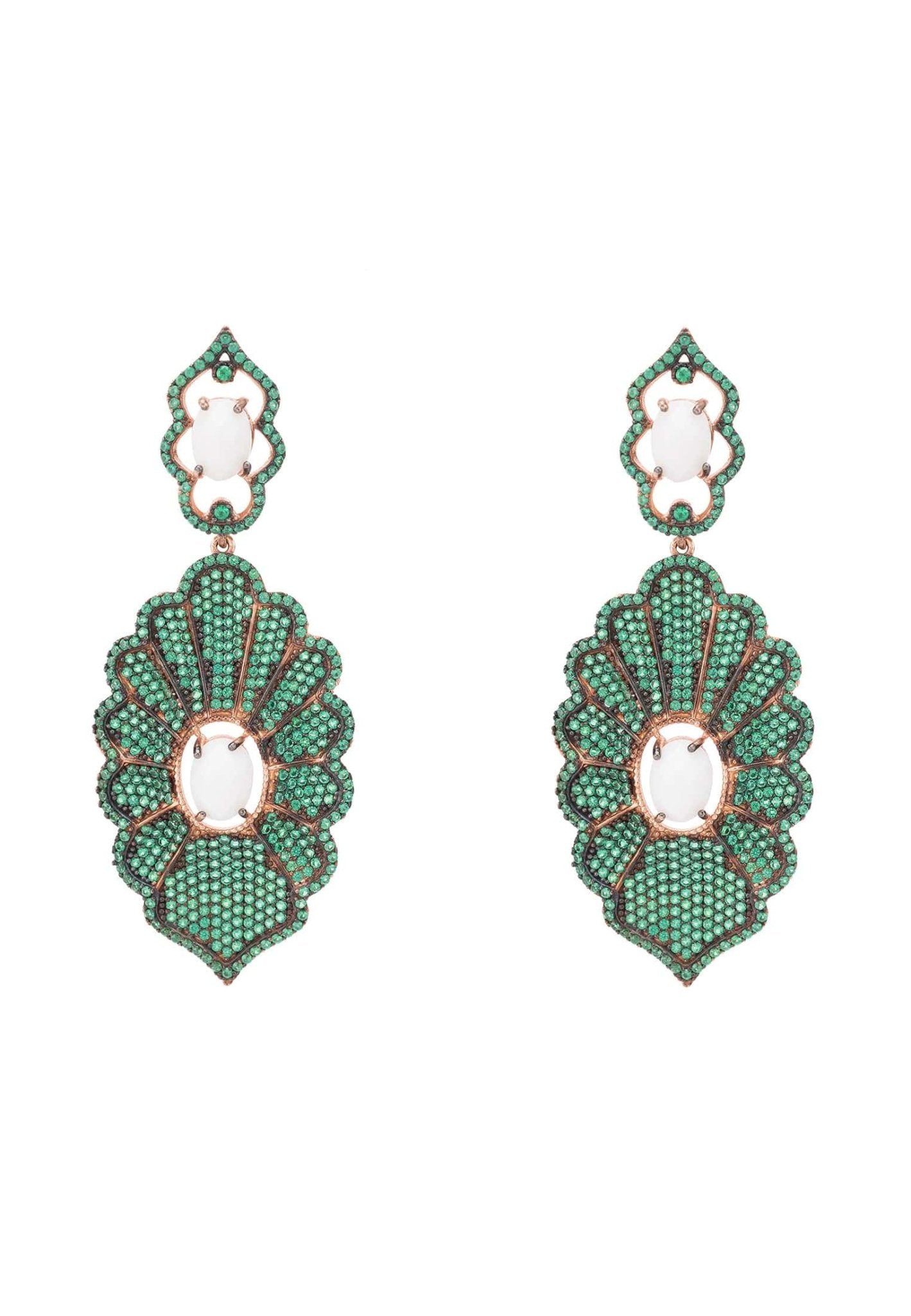 Danbury Earrings Green Rosegold - LATELITA Earrings
