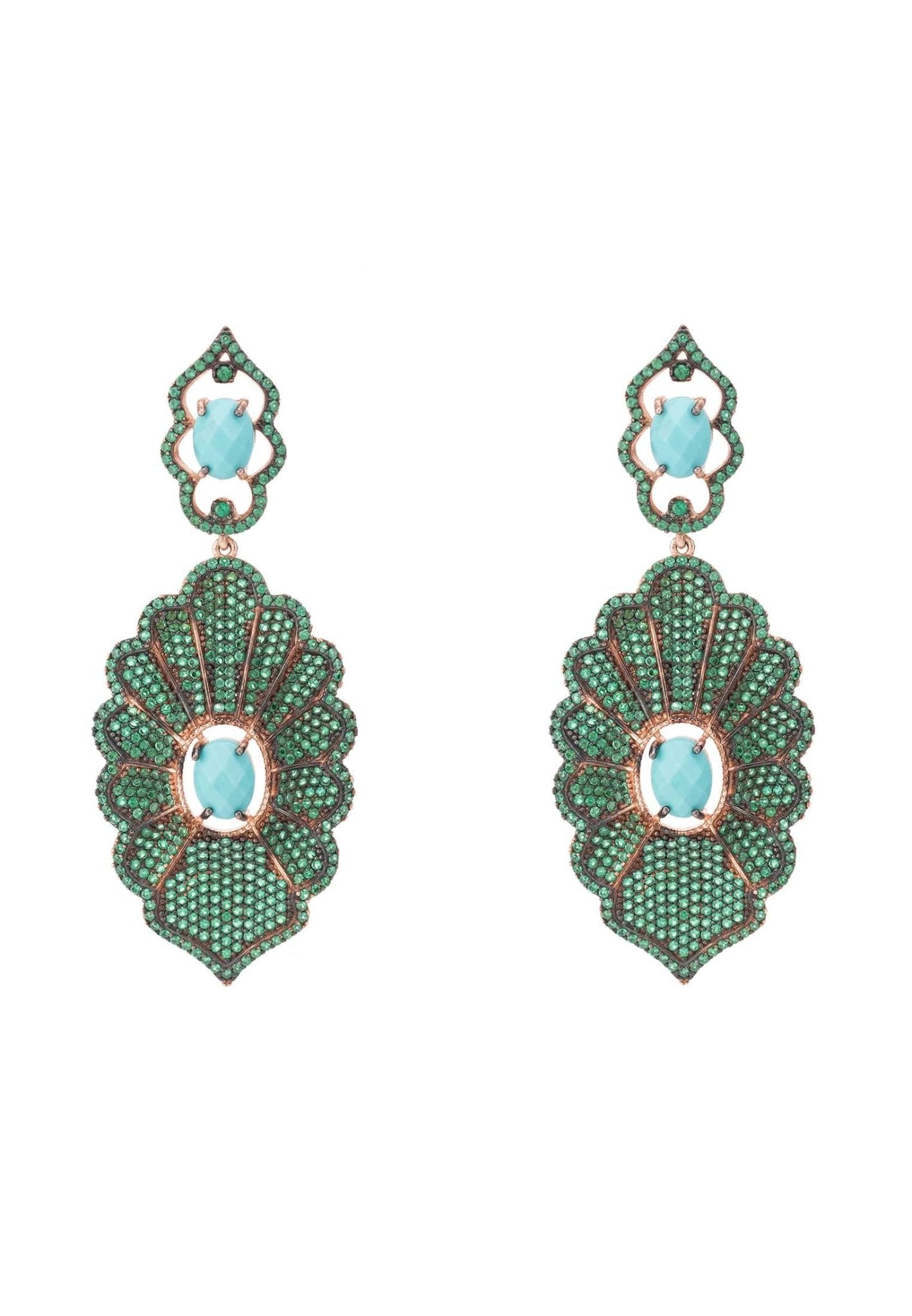 Danbury Earrings Green Turquoise - LATELITA Earrings