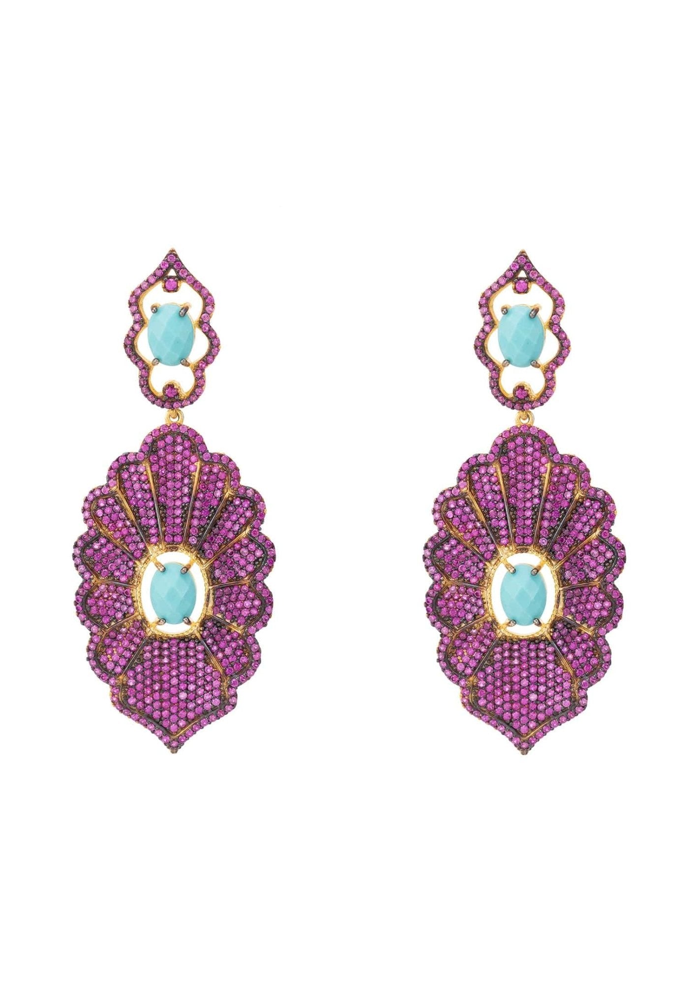 Danbury Earrings Ruby Turquoise - LATELITA Earrings