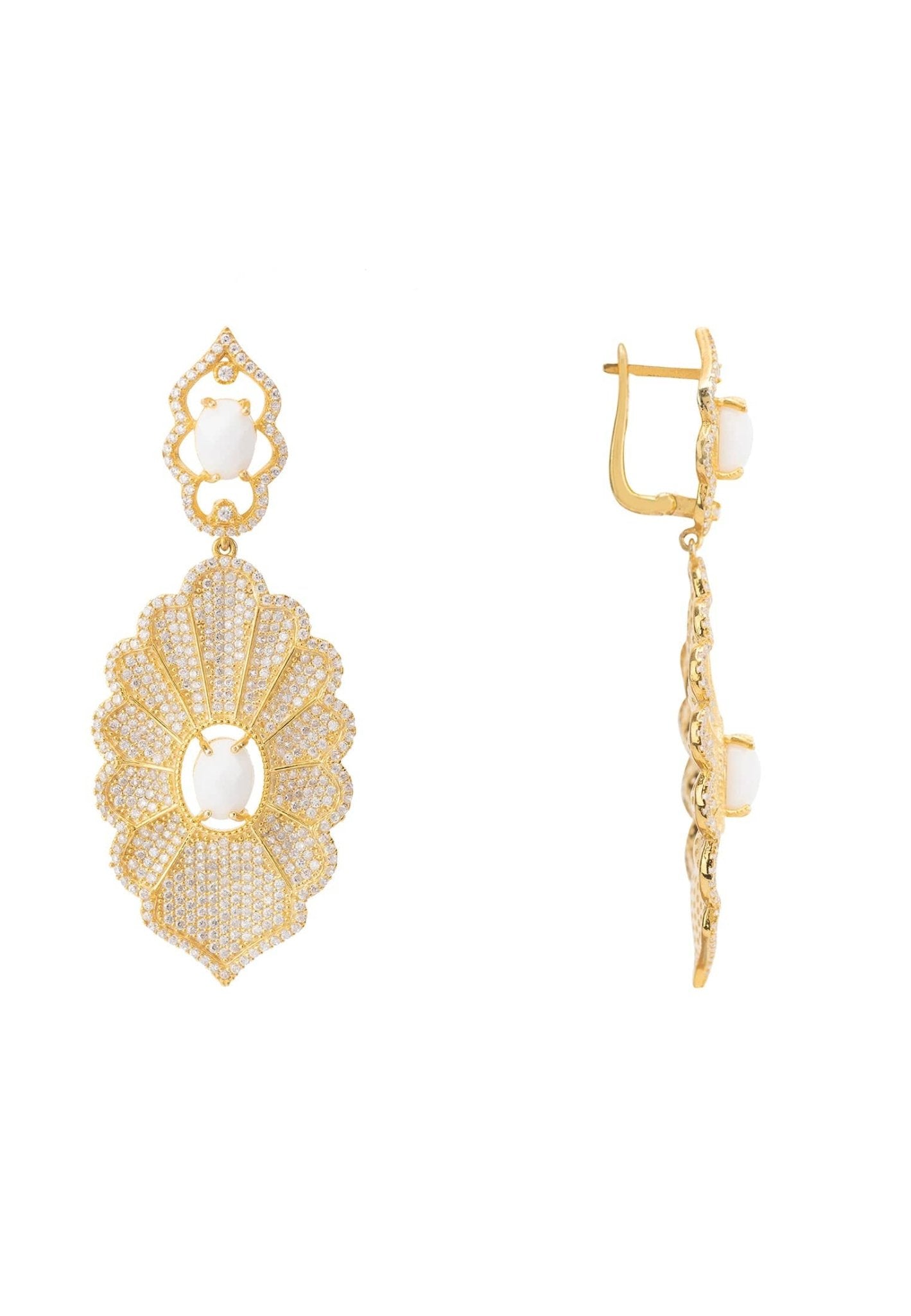 Danbury Earrings White Cz Gold - LATELITA Earrings