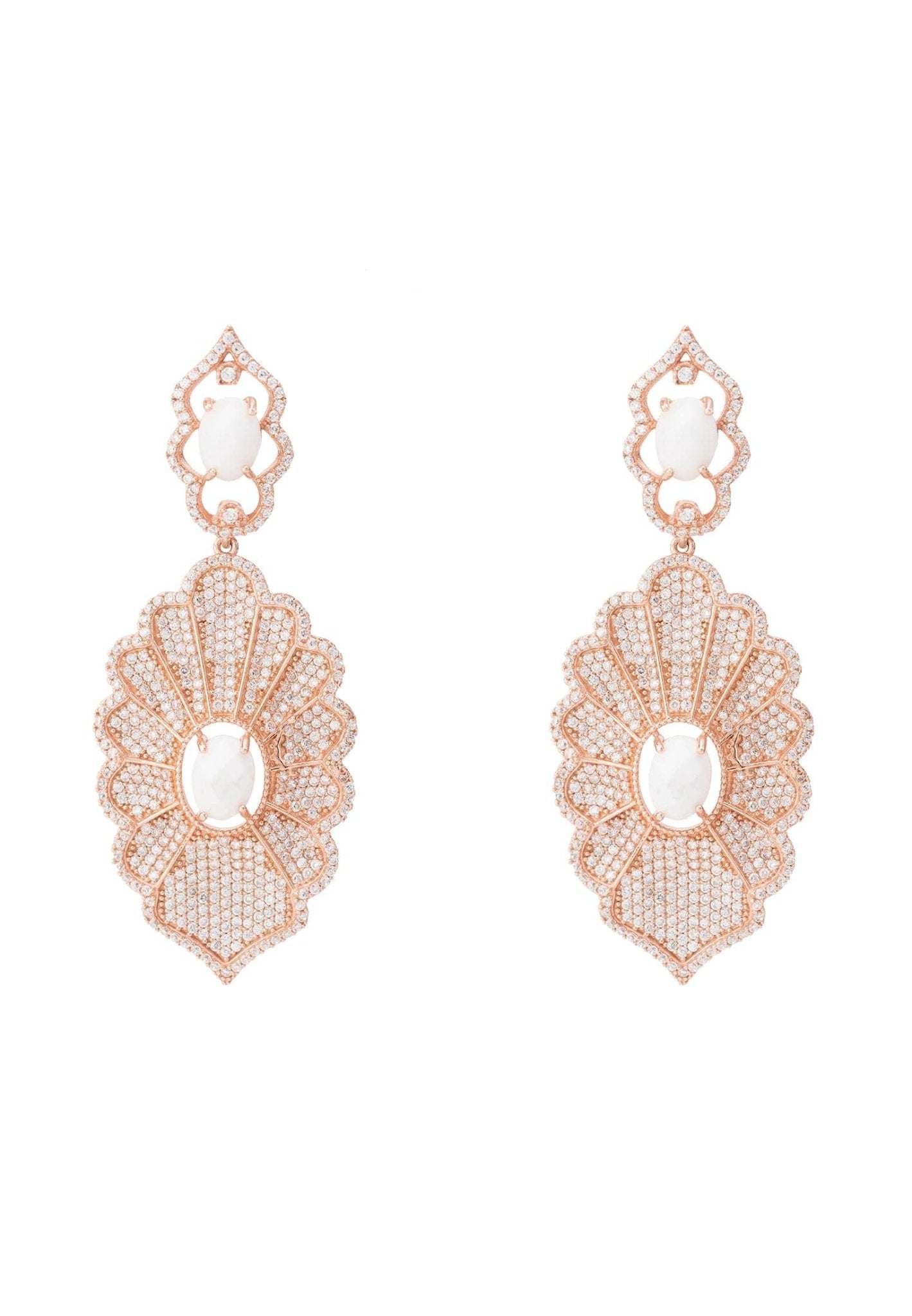 Danbury Earrings White Cz Rosegold - LATELITA Earrings