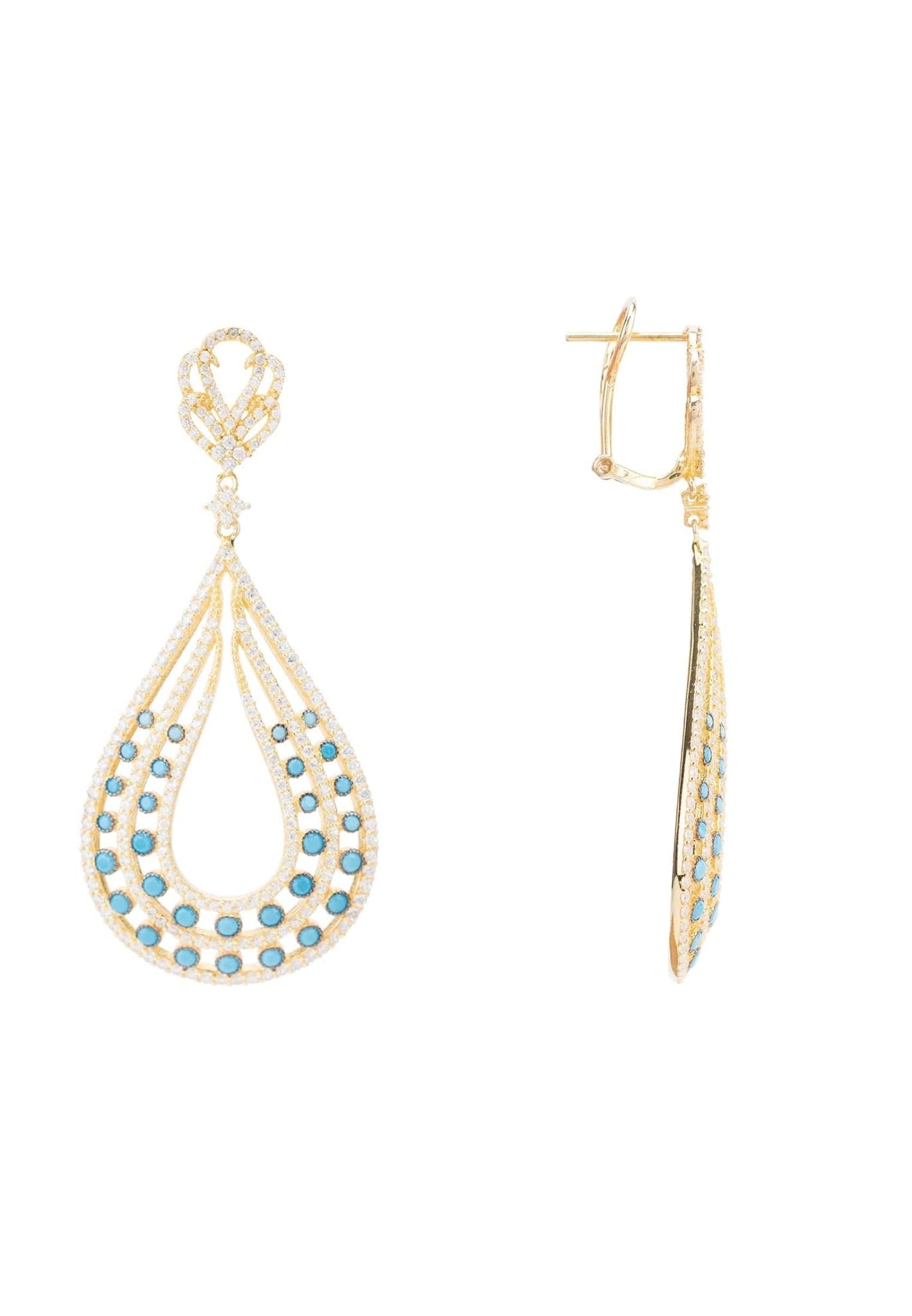 Daphne Teardrop Earrings Gold Turquoise - LATELITA Earrings