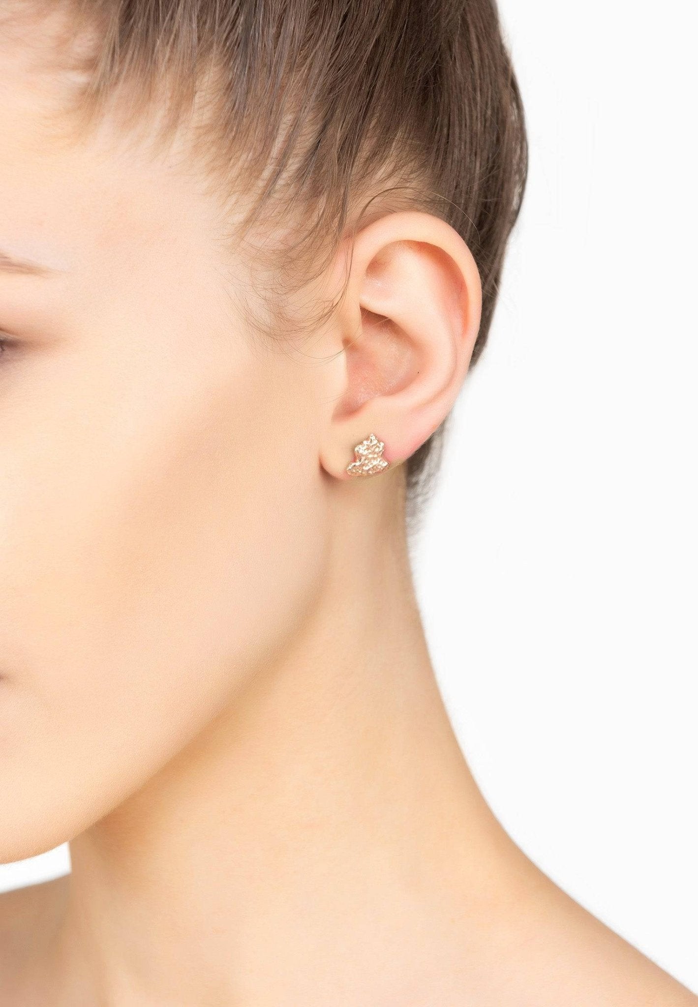 Deco Fan Black Ear Rosegold - LATELITA Earrings