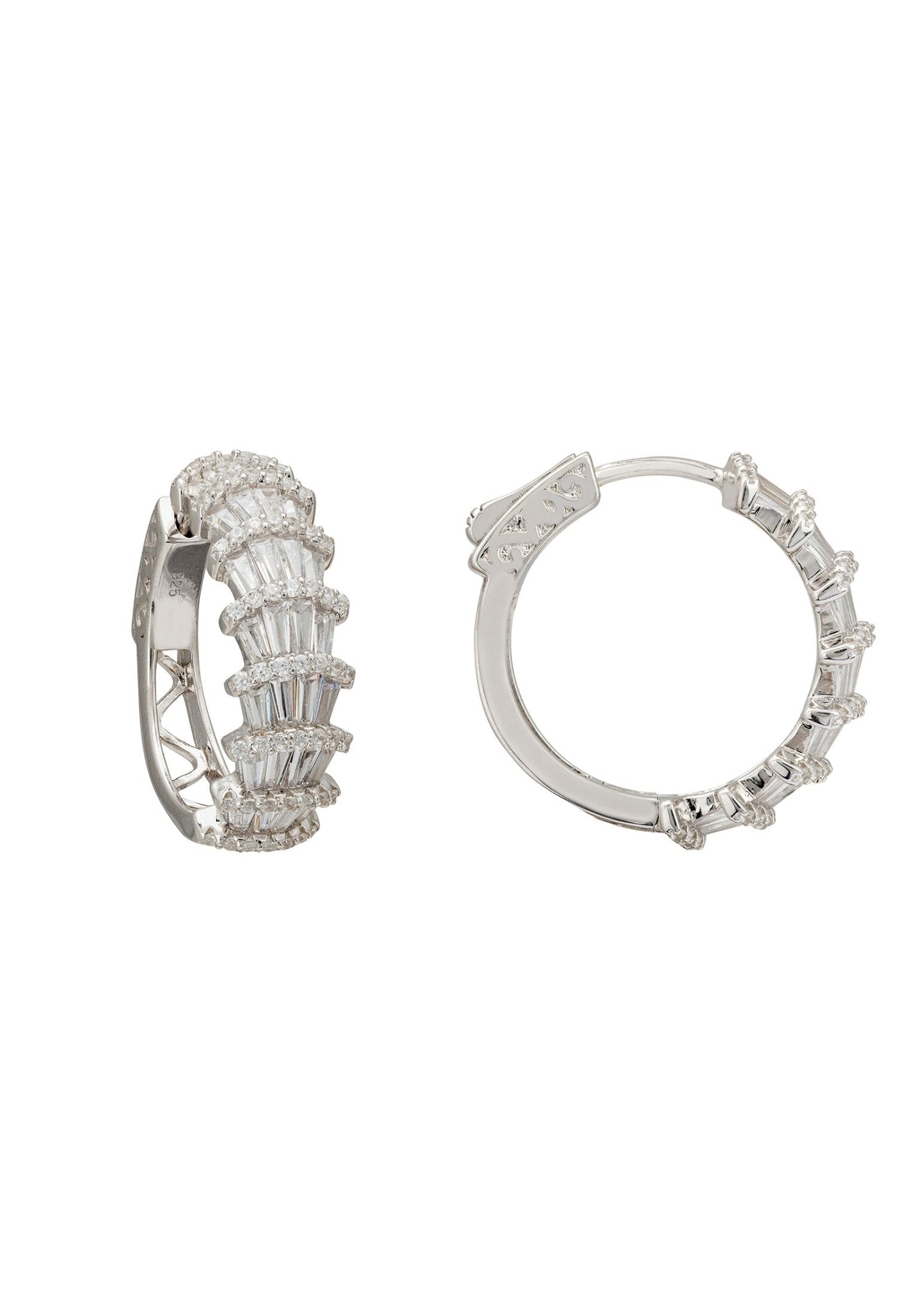 Deco Fantail Hoop Earrings Silver - LATELITA Earrings