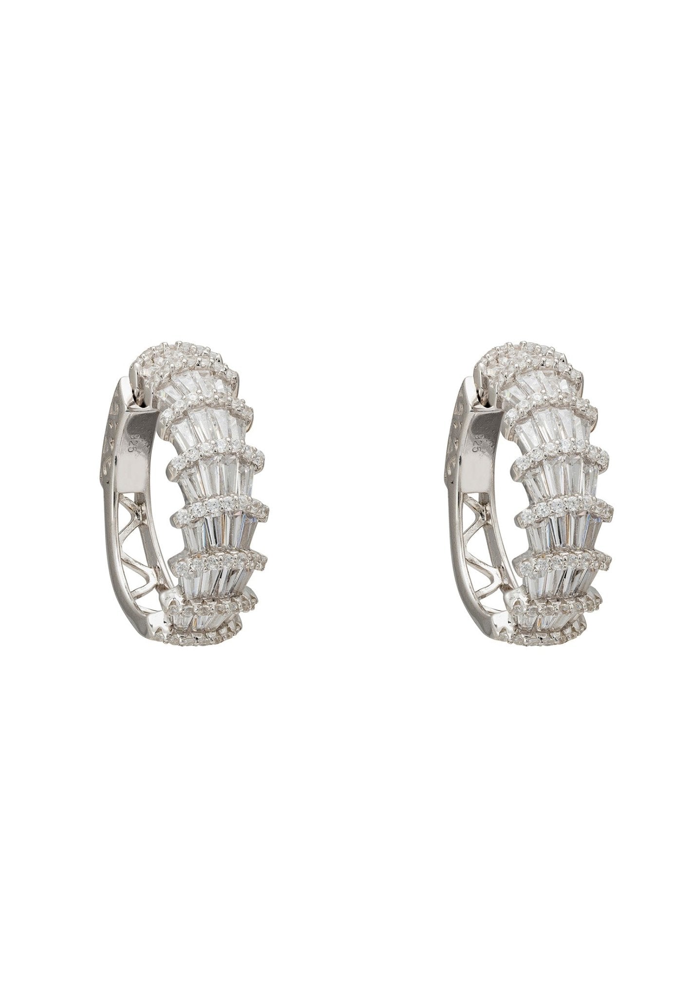 Deco Fantail Hoop Earrings Silver - LATELITA Earrings