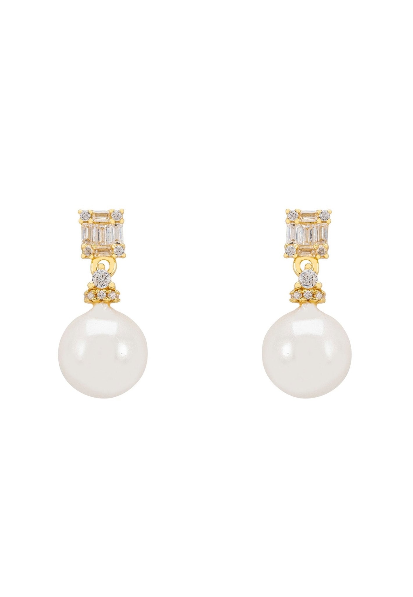Delilah Pearl Earrings Gold - LATELITA Earrings
