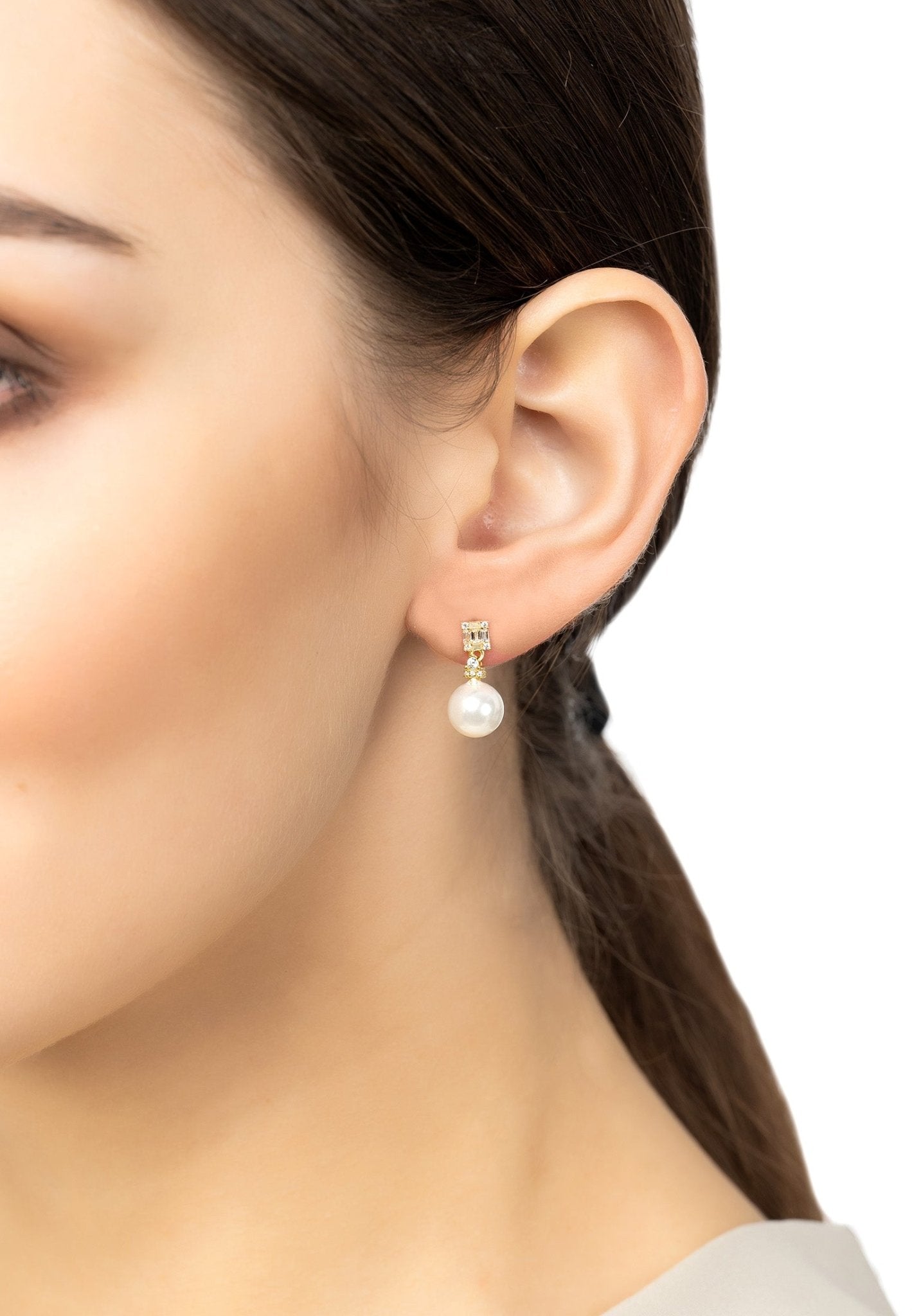 Delilah Pearl Earrings Silver - LATELITA Earrings