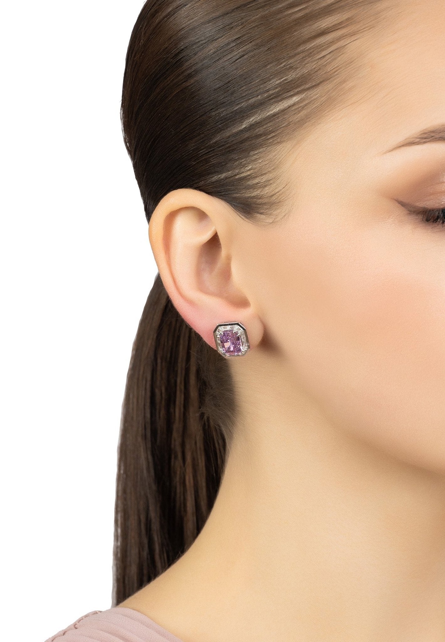 Destiny Earrings Silver Pink Morganite - LATELITA Earrings