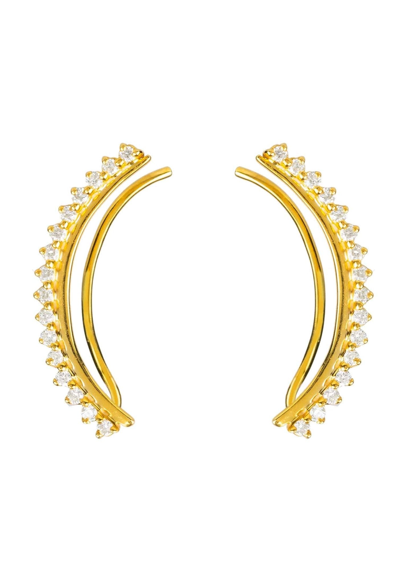 Diamond Arc Ear Climber Gold - LATELITA Earrings