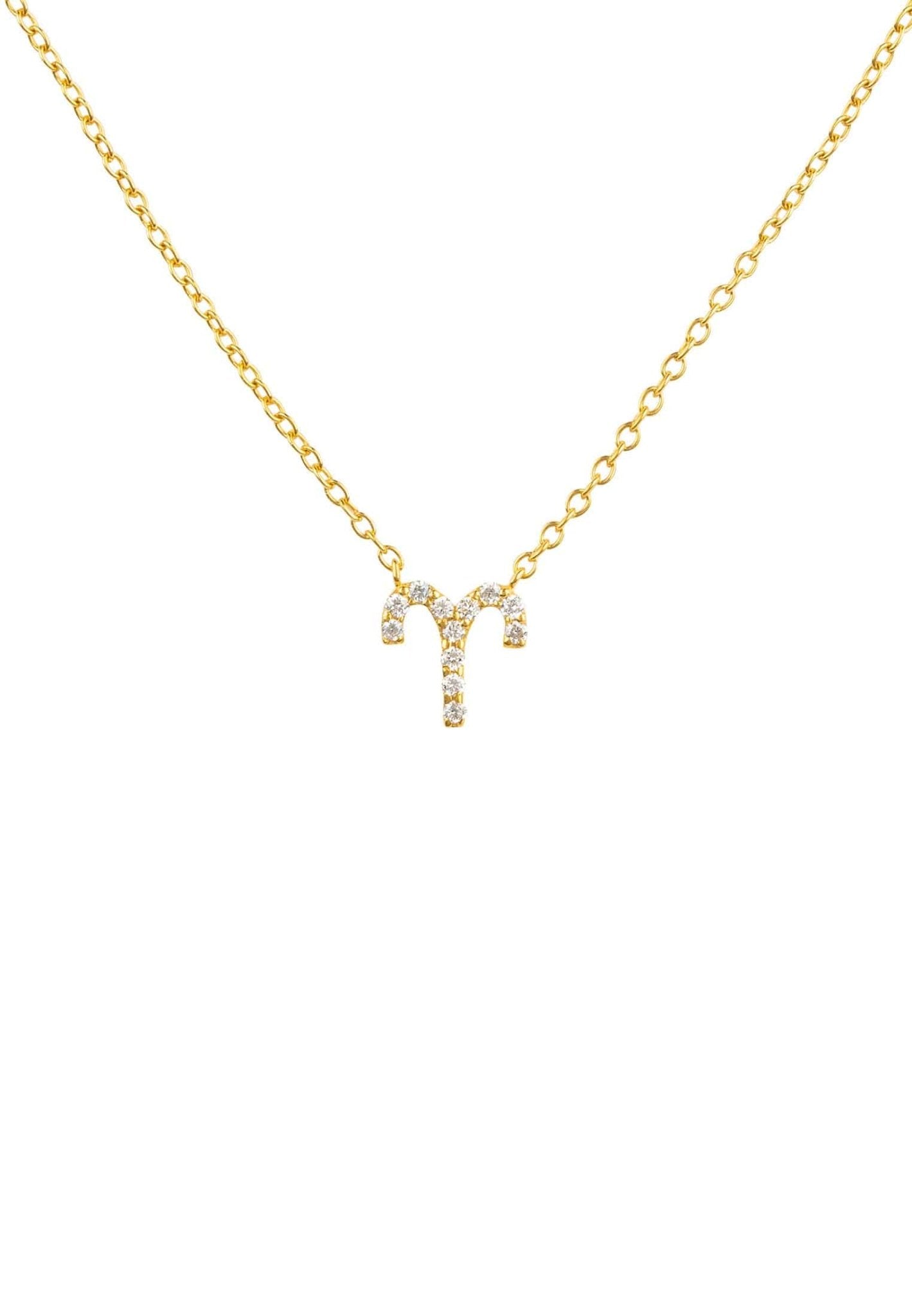 Diamond Zodiac Necklace Gold Aries - LATELITA Necklaces