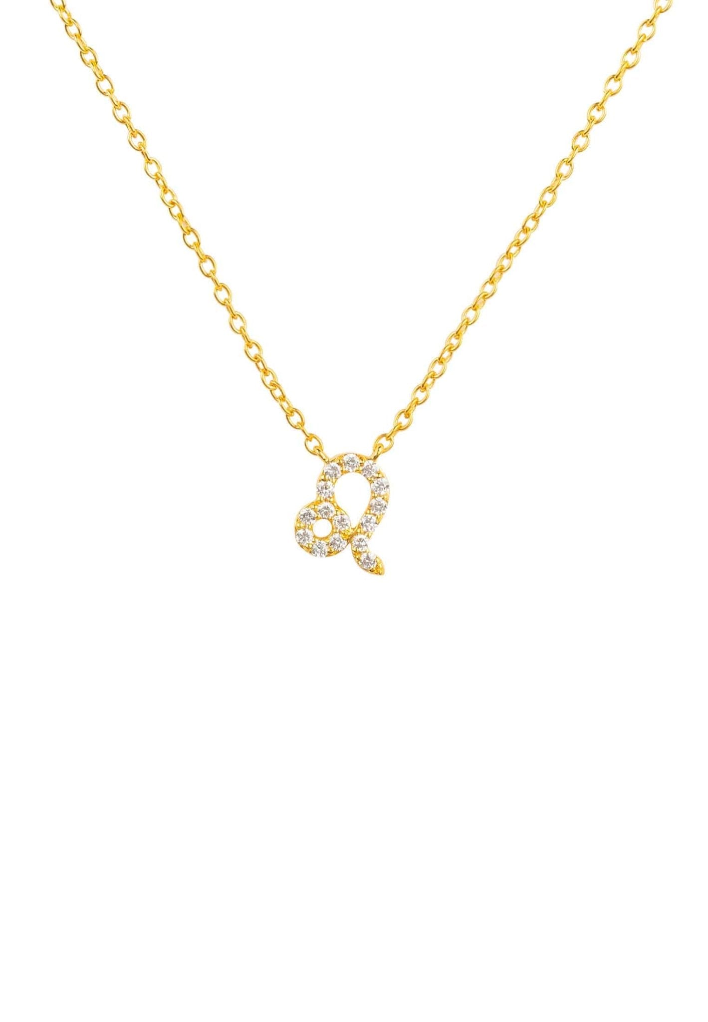 Diamond Zodiac Necklace Gold Leo - LATELITA Necklaces