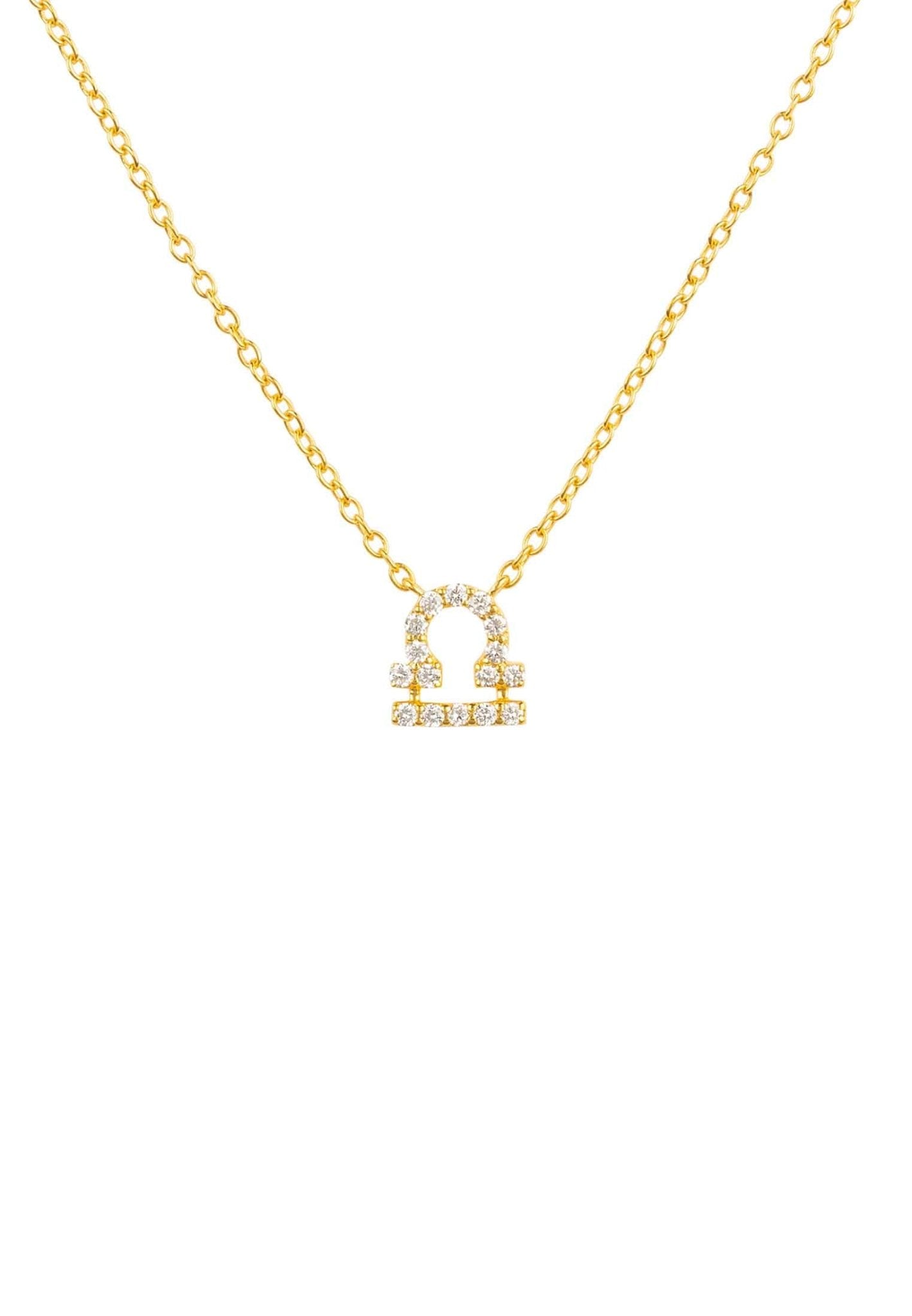 Diamond Zodiac Necklace Gold Libra - LATELITA Necklaces