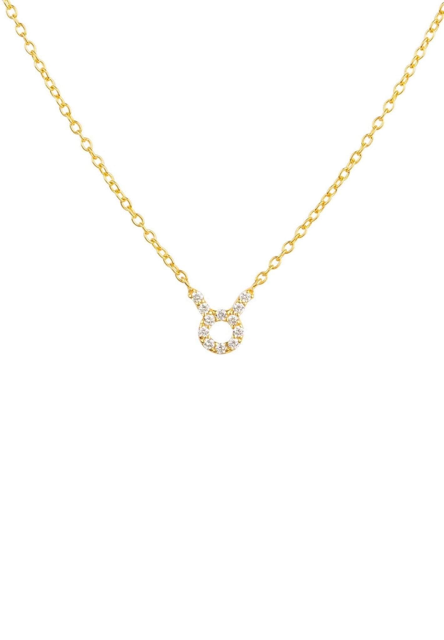 Diamond Zodiac Necklace Gold Taurus - LATELITA Necklaces