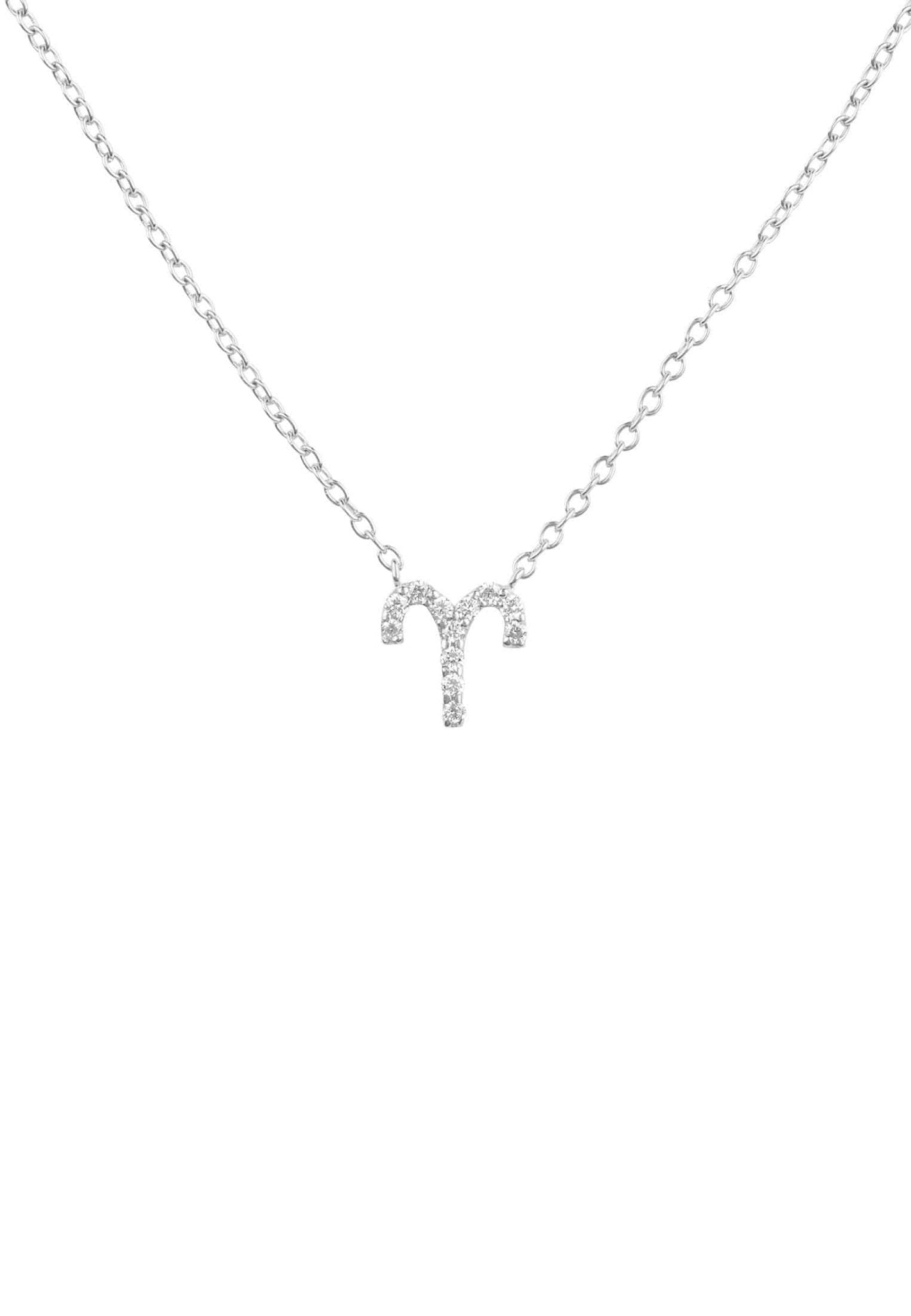Diamond Zodiac Silver Necklace Aries - LATELITA Necklaces