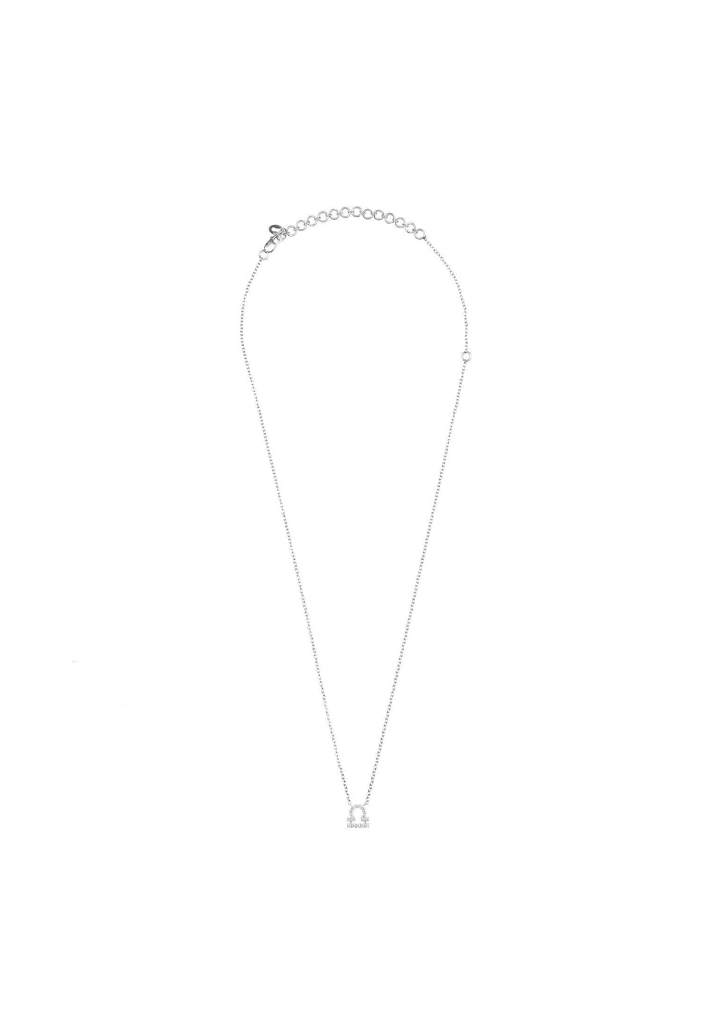 Diamond Zodiac Silver Necklace Libra - LATELITA Necklaces