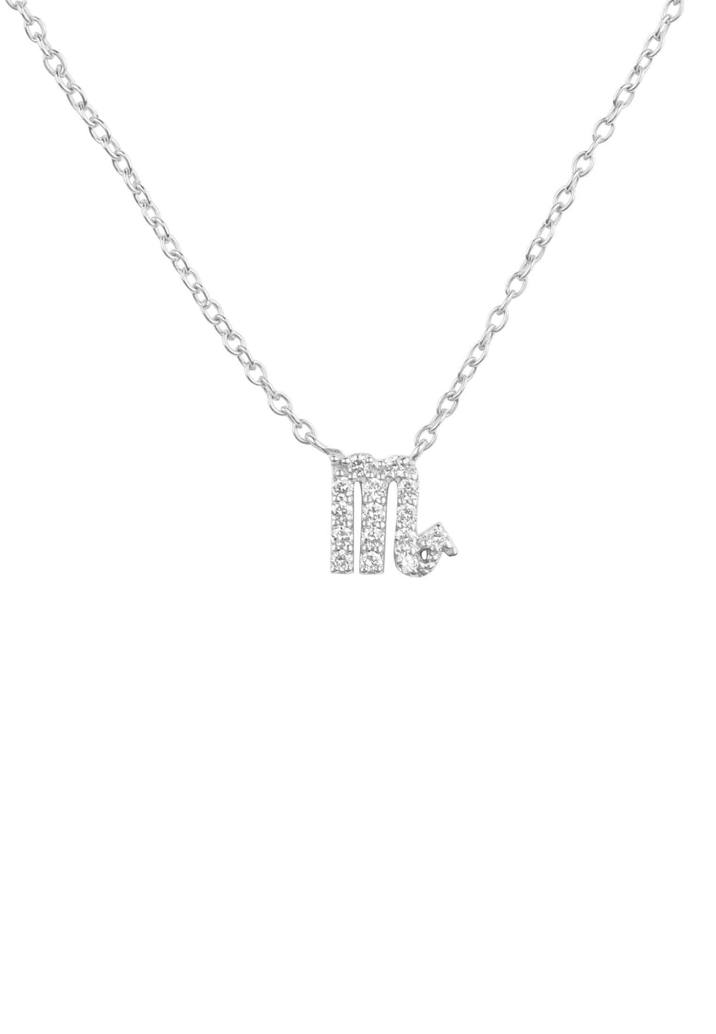 Diamond Zodiac Silver Necklace Scorpio - LATELITA Necklaces