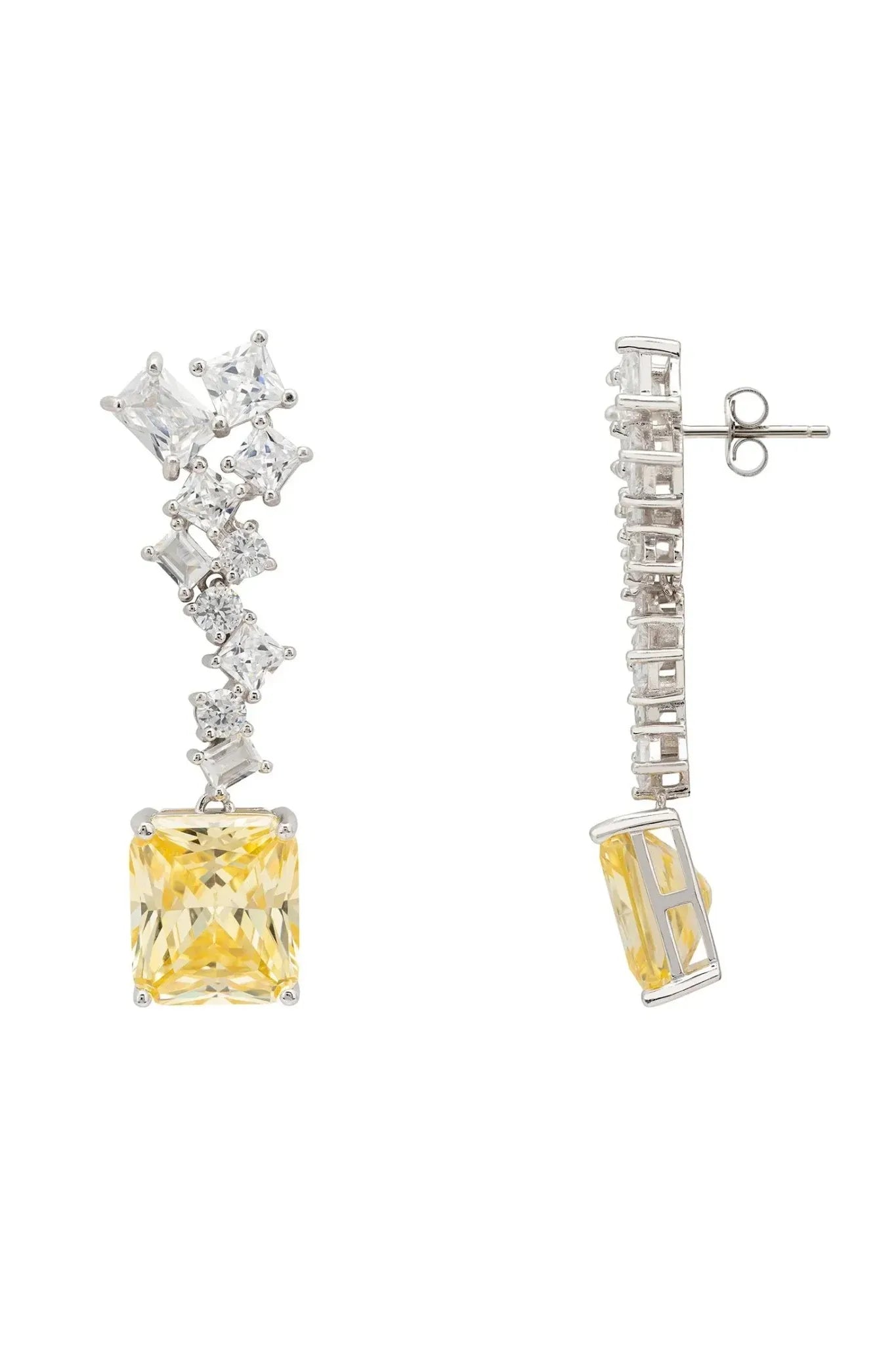 Diana Lemon Topaz Drop Earrings Silver - LATELITA Earrings