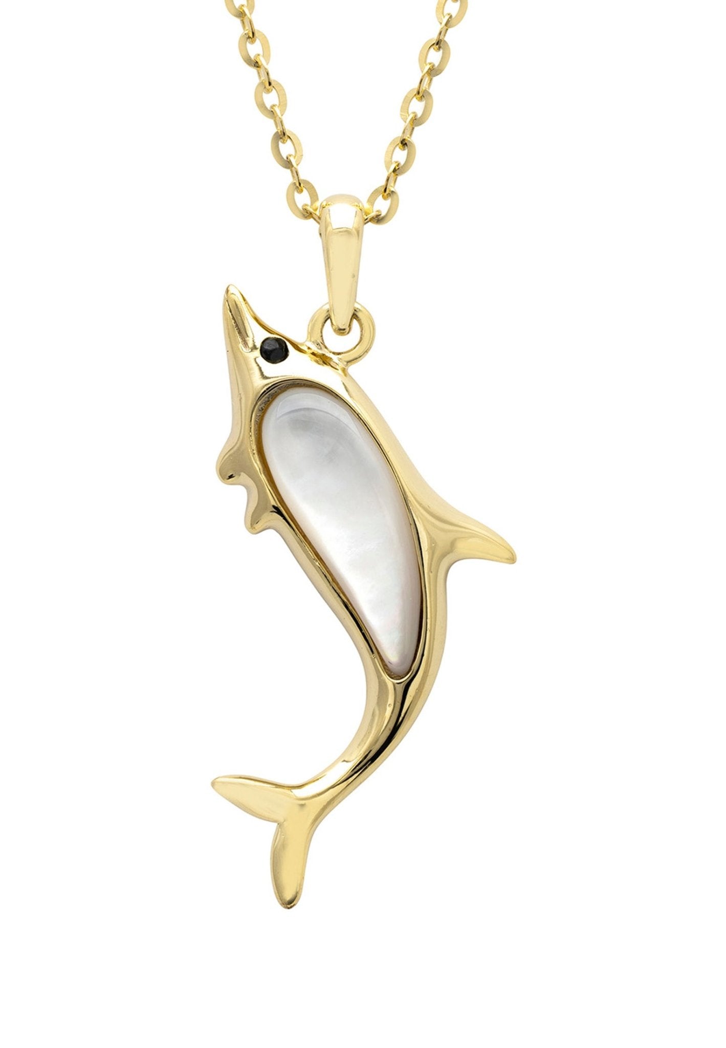 Dolphin Pearl Necklace Gold - LATELITA Necklaces