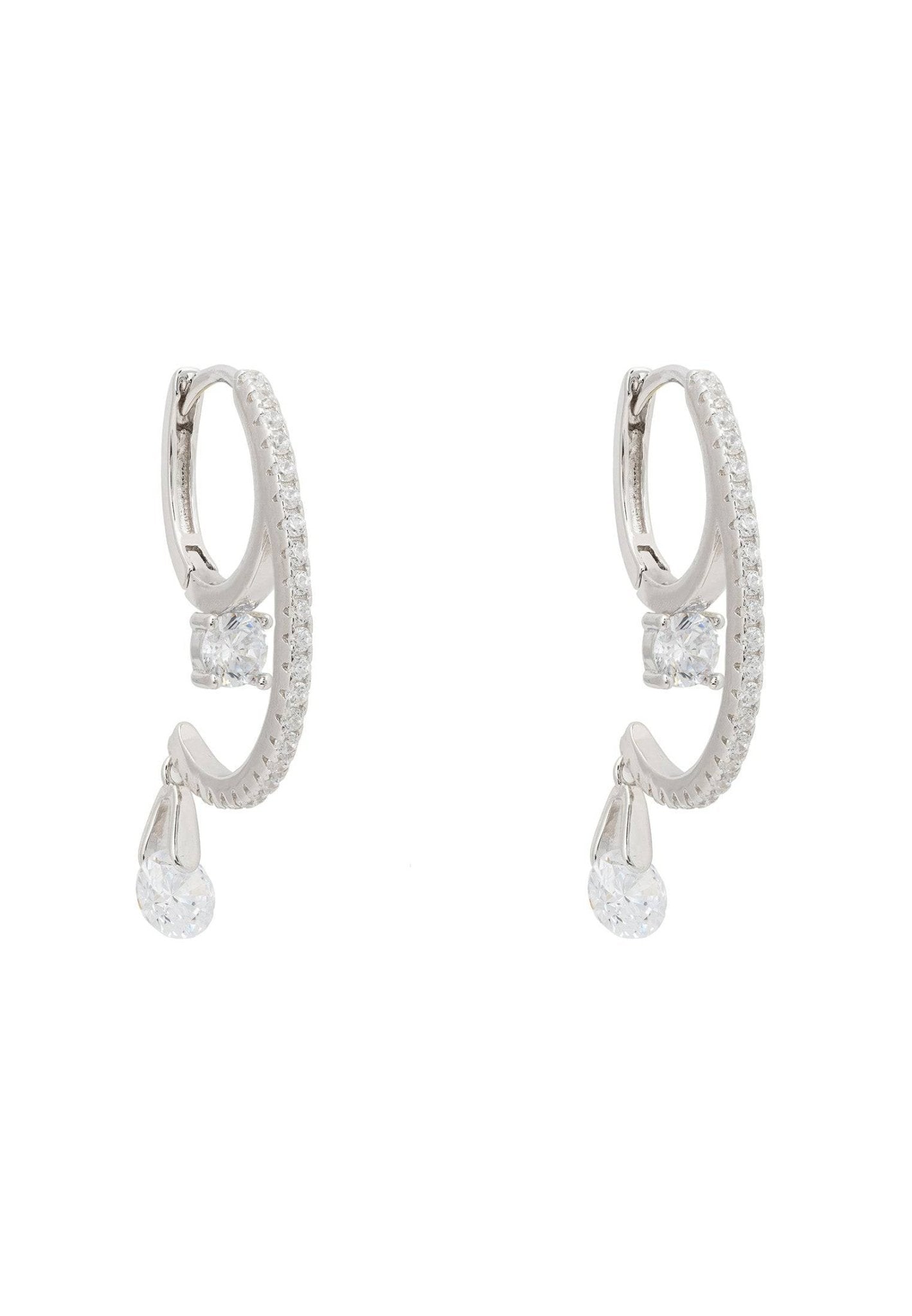 Double Hoop Earring Silver - LATELITA Earrings