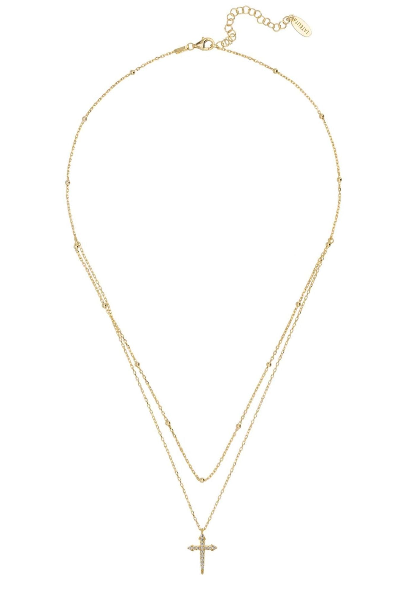 Double Strand Cross Choker Gold - LATELITA Necklaces