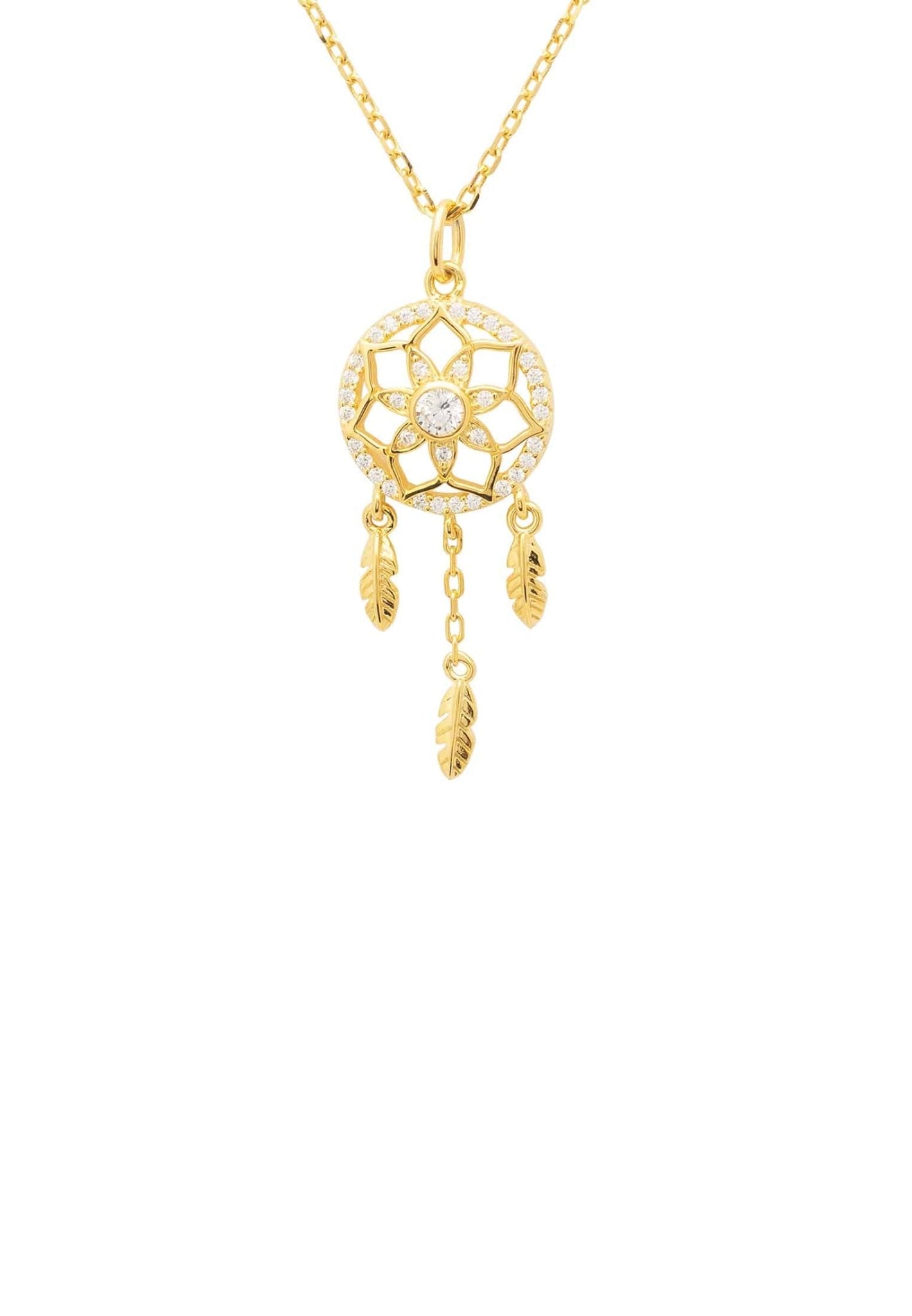 Dreamcatcher Necklace Gold - LATELITA Necklaces