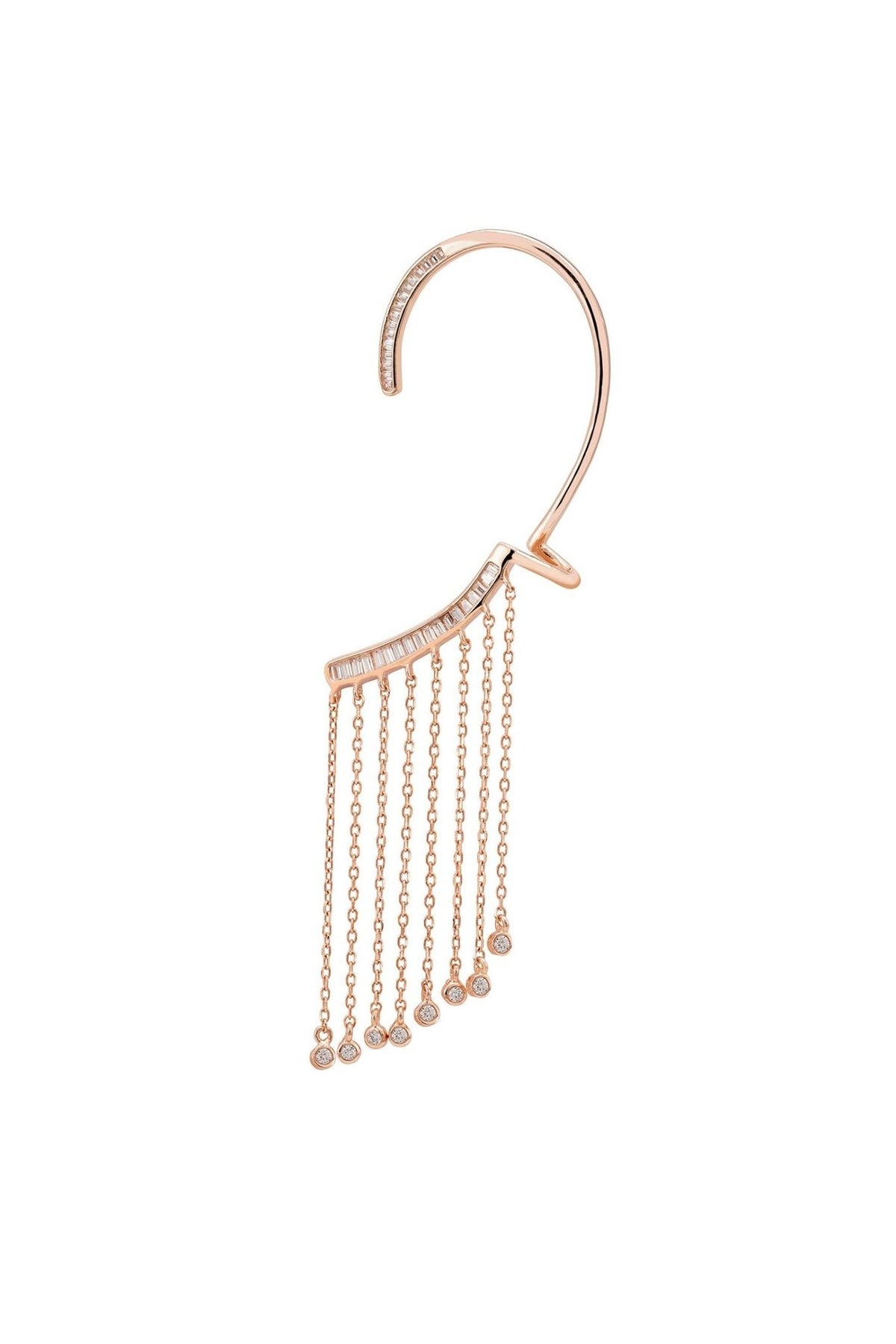 Dubai Tassel Ear Climber Left Rosegold - LATELITA Earrings