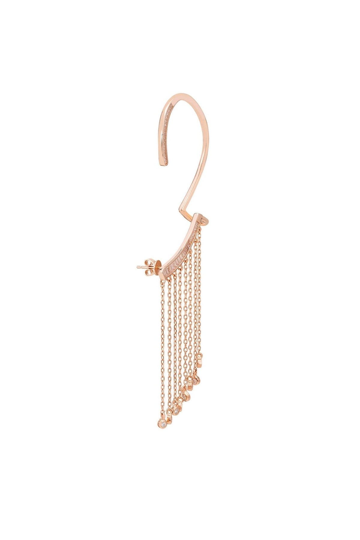 Dubai Tassel Ear Climber Left Rosegold - LATELITA Earrings
