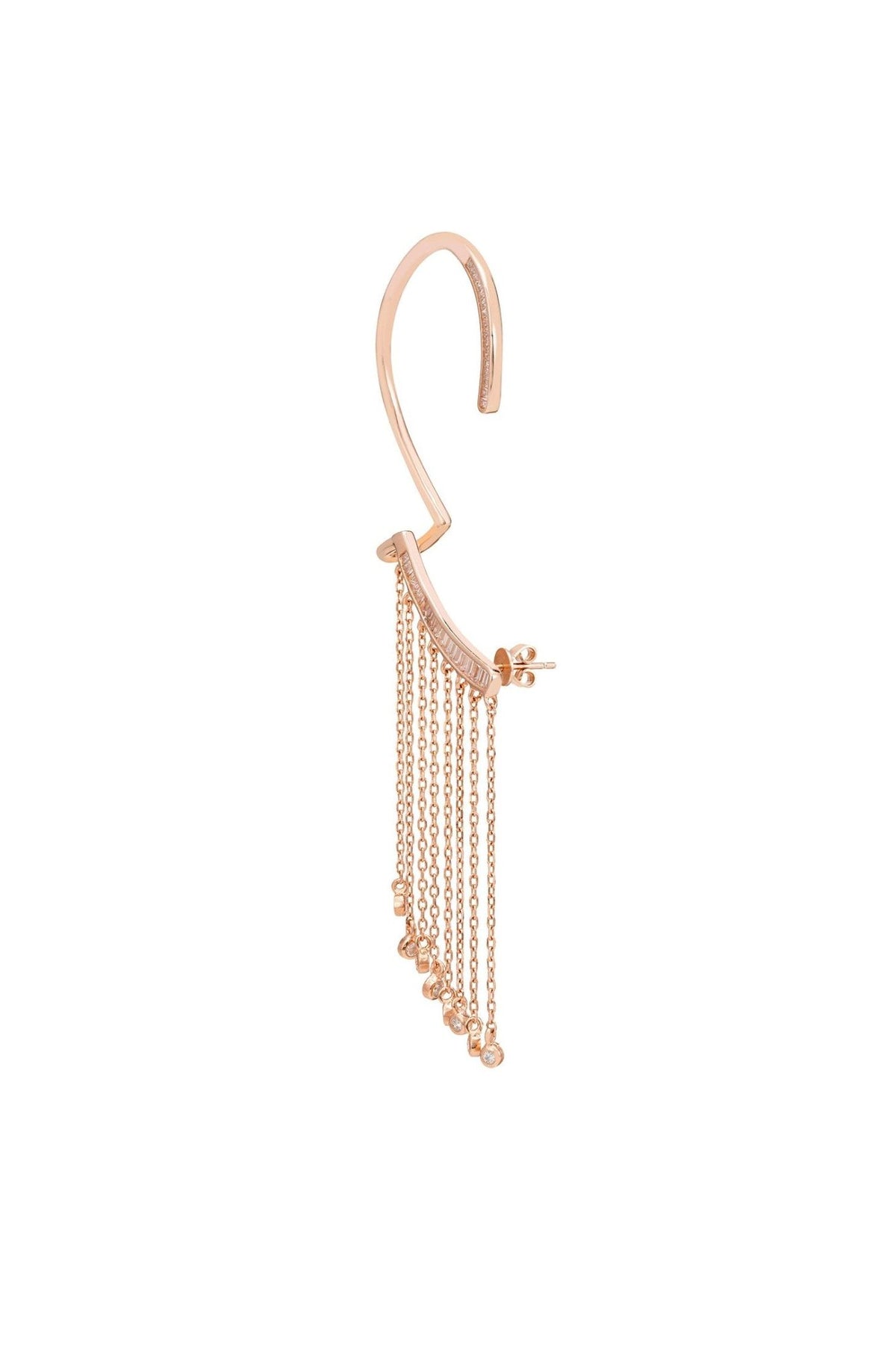 Dubai Tassel Ear Climber Right Rosegold - LATELITA Earrings