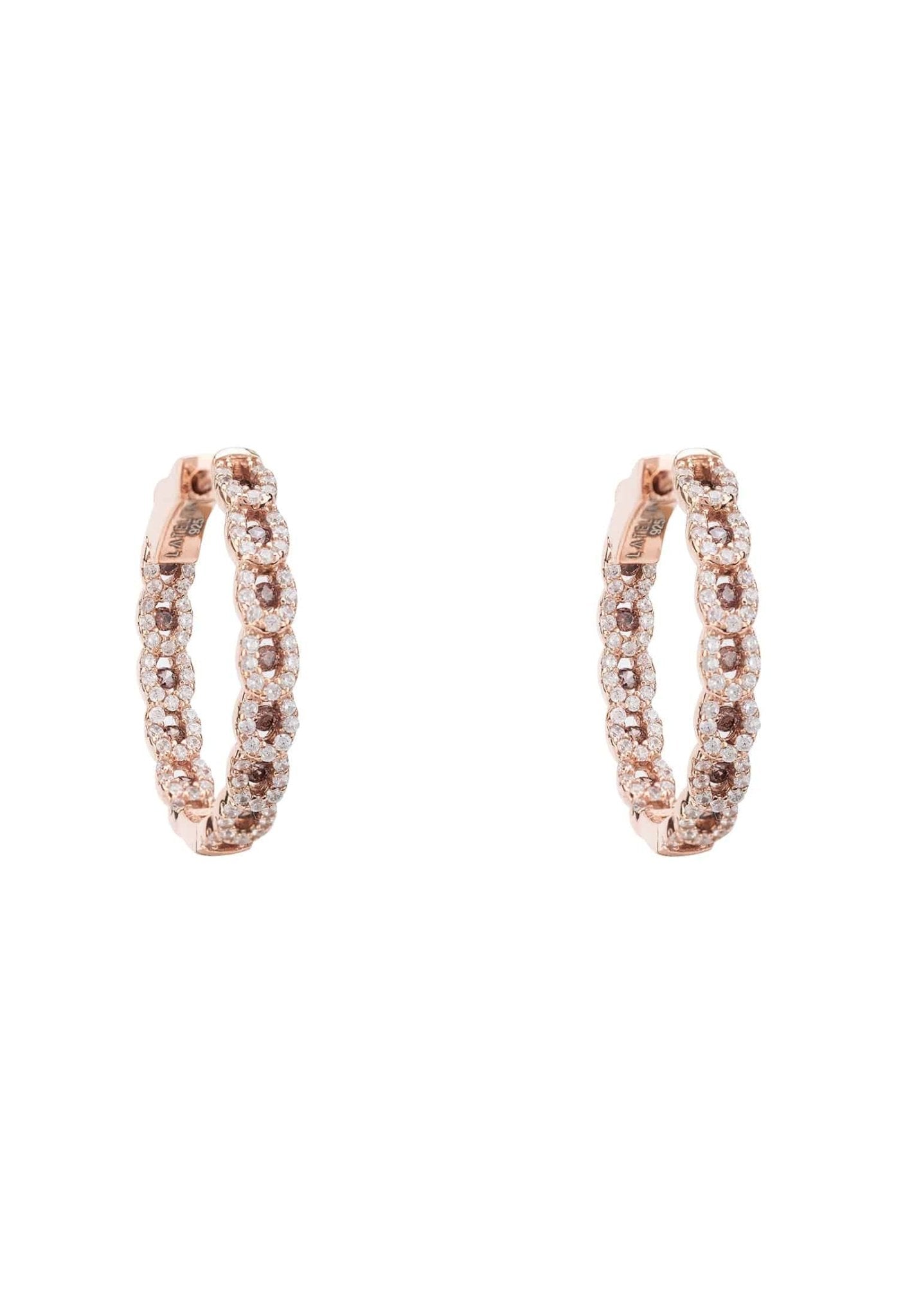 Duchess Hoop Earrings Rosegold Champagne - LATELITA Earrings