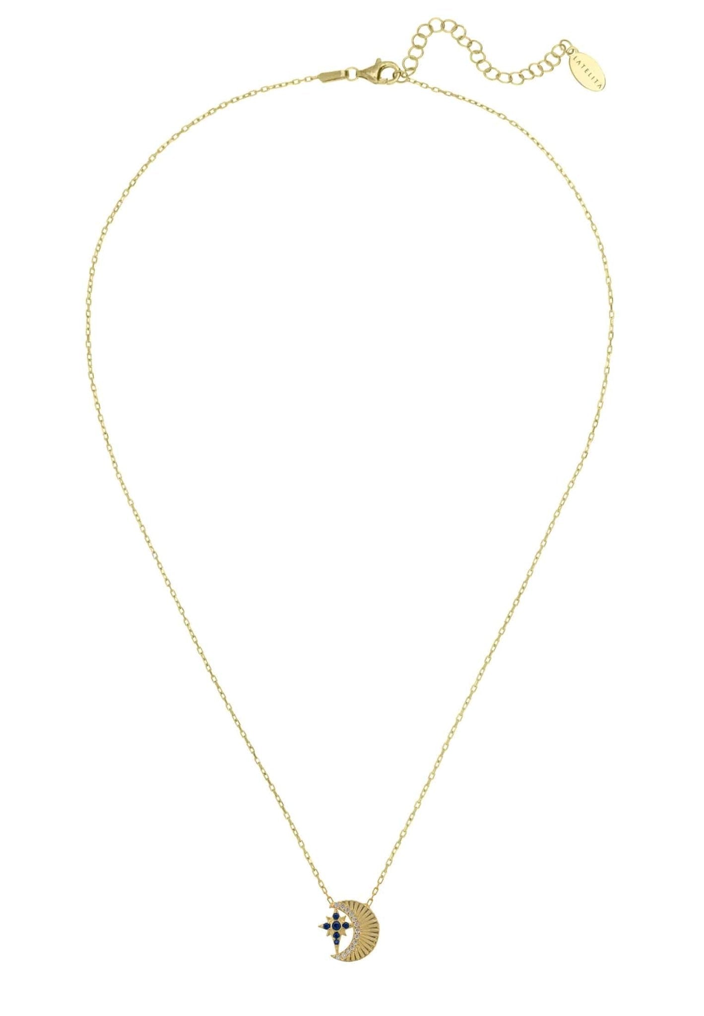 Eclipse Star & Moon Necklace Gold - LATELITA Necklaces