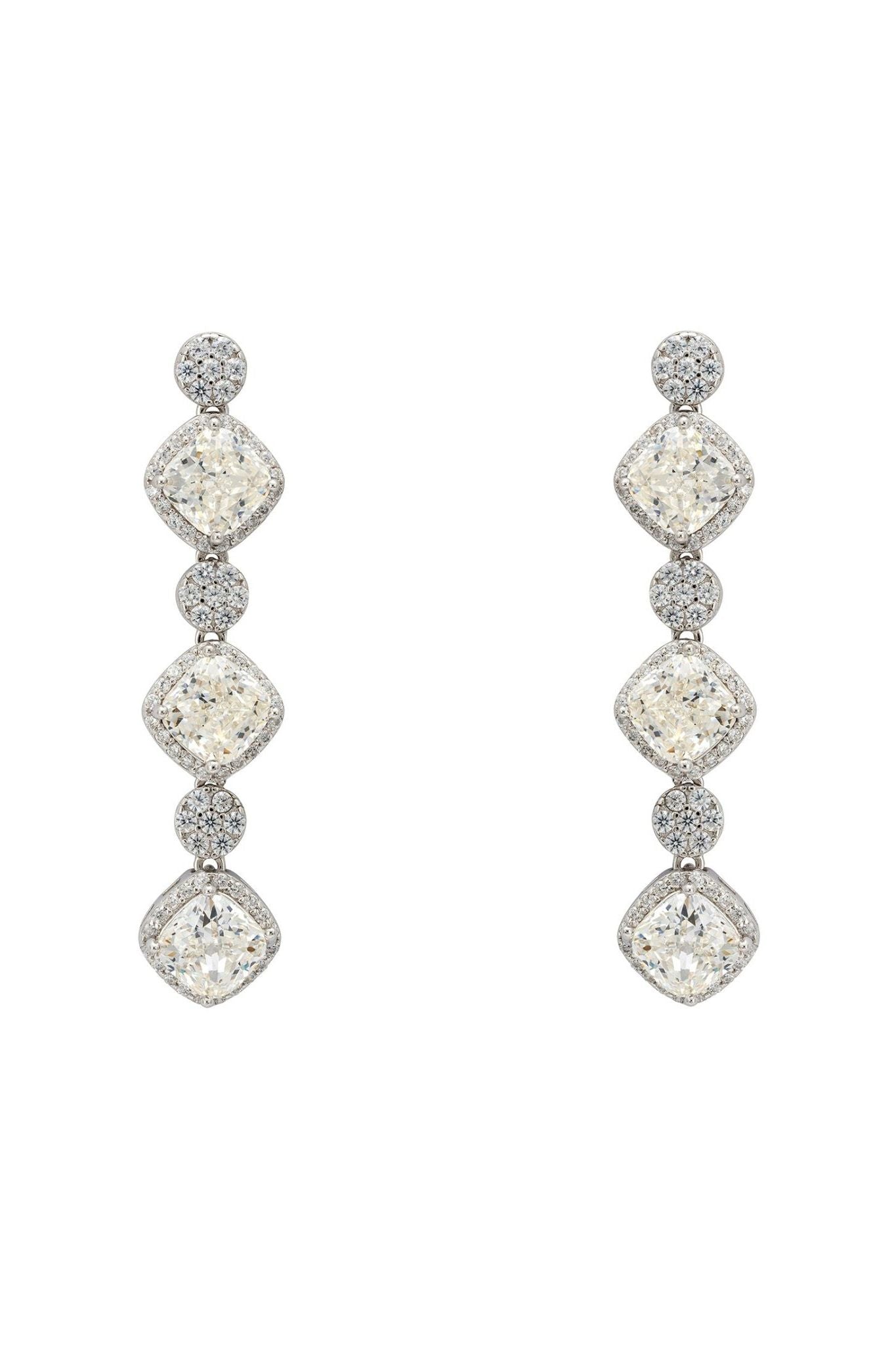 Elena Drop Earrings Moissanite Silver - LATELITA Earrings