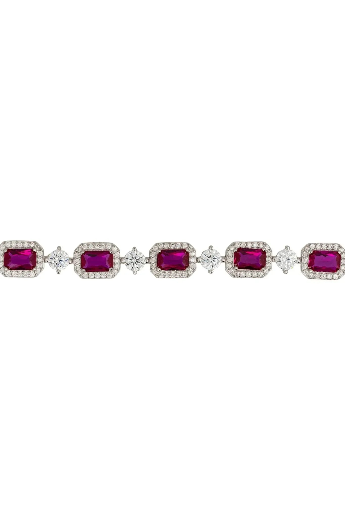 Elena Gemstone Bracelet Ruby Silver - LATELITA Bracelets