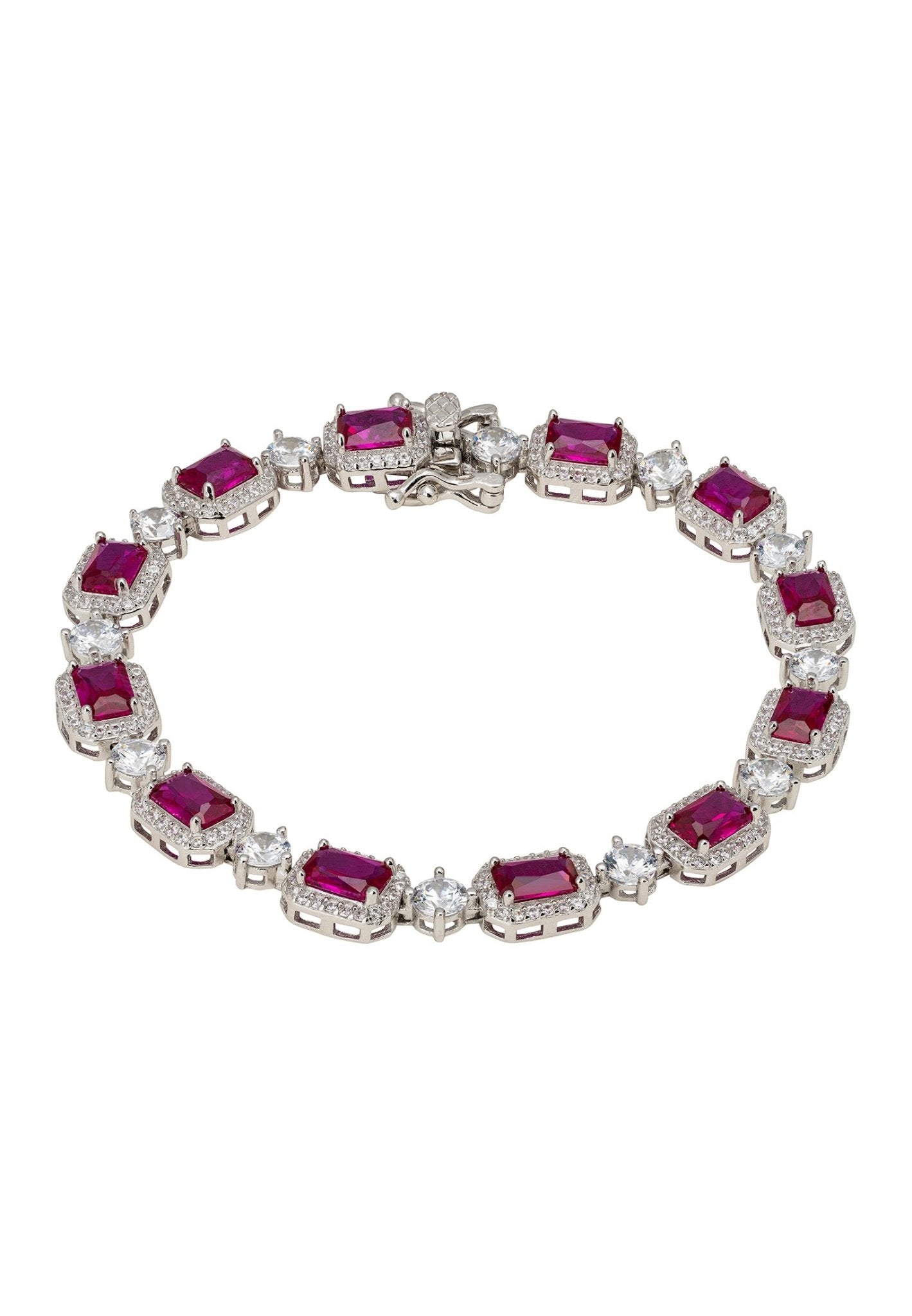 Elena Gemstone Bracelet Ruby Silver - LATELITA Bracelets