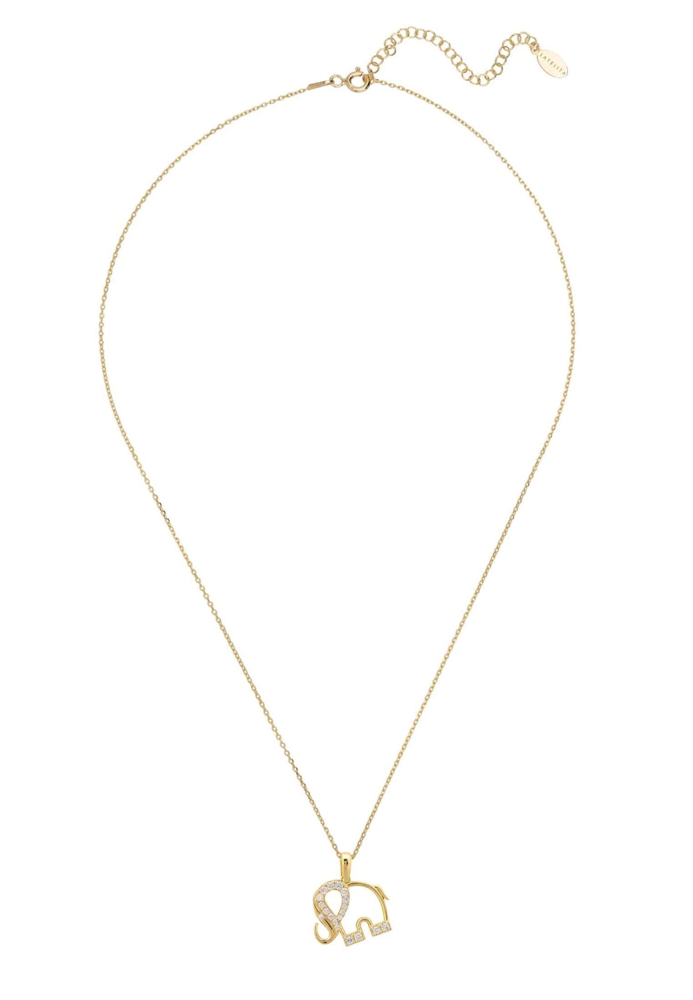 Elephant Pendant Necklace Gold - LATELITA Necklaces