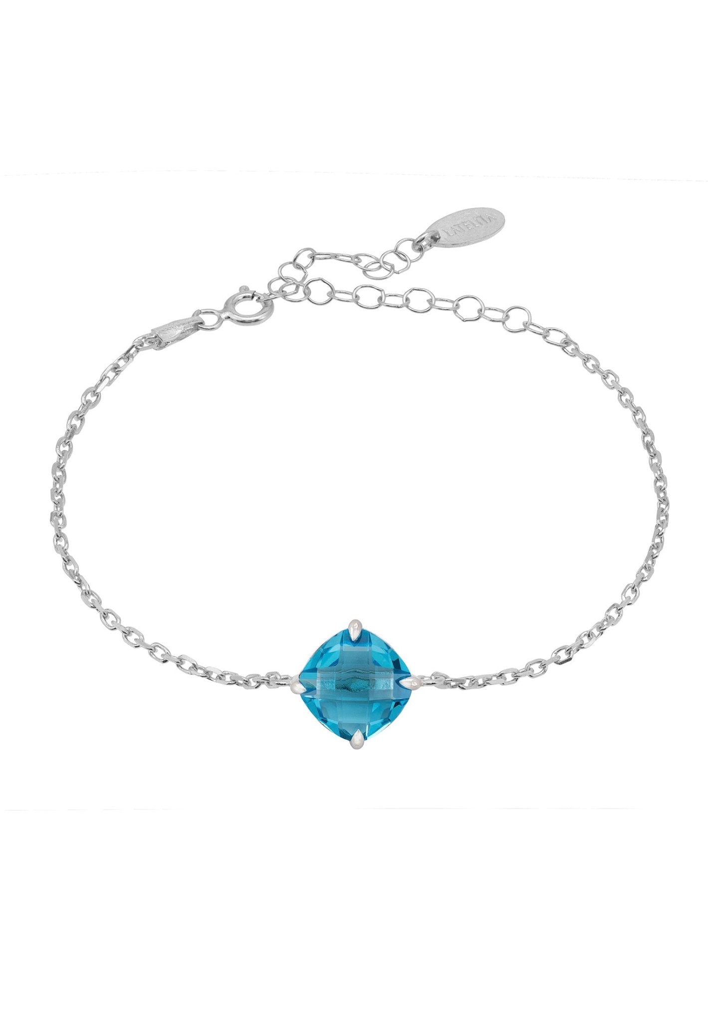 Empress Blue Topaz Gemstone Bracelet Silver - LATELITA Bracelets