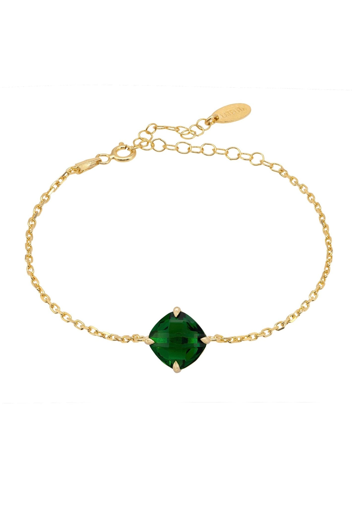 Empress Emerald Gemstone Bracelet Gold - LATELITA Bracelets