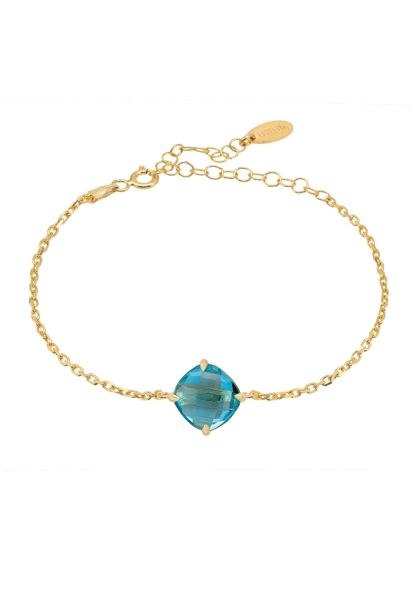 Empress Gemstone Bracelet Gold Blue Topaz - LATELITA Bracelets