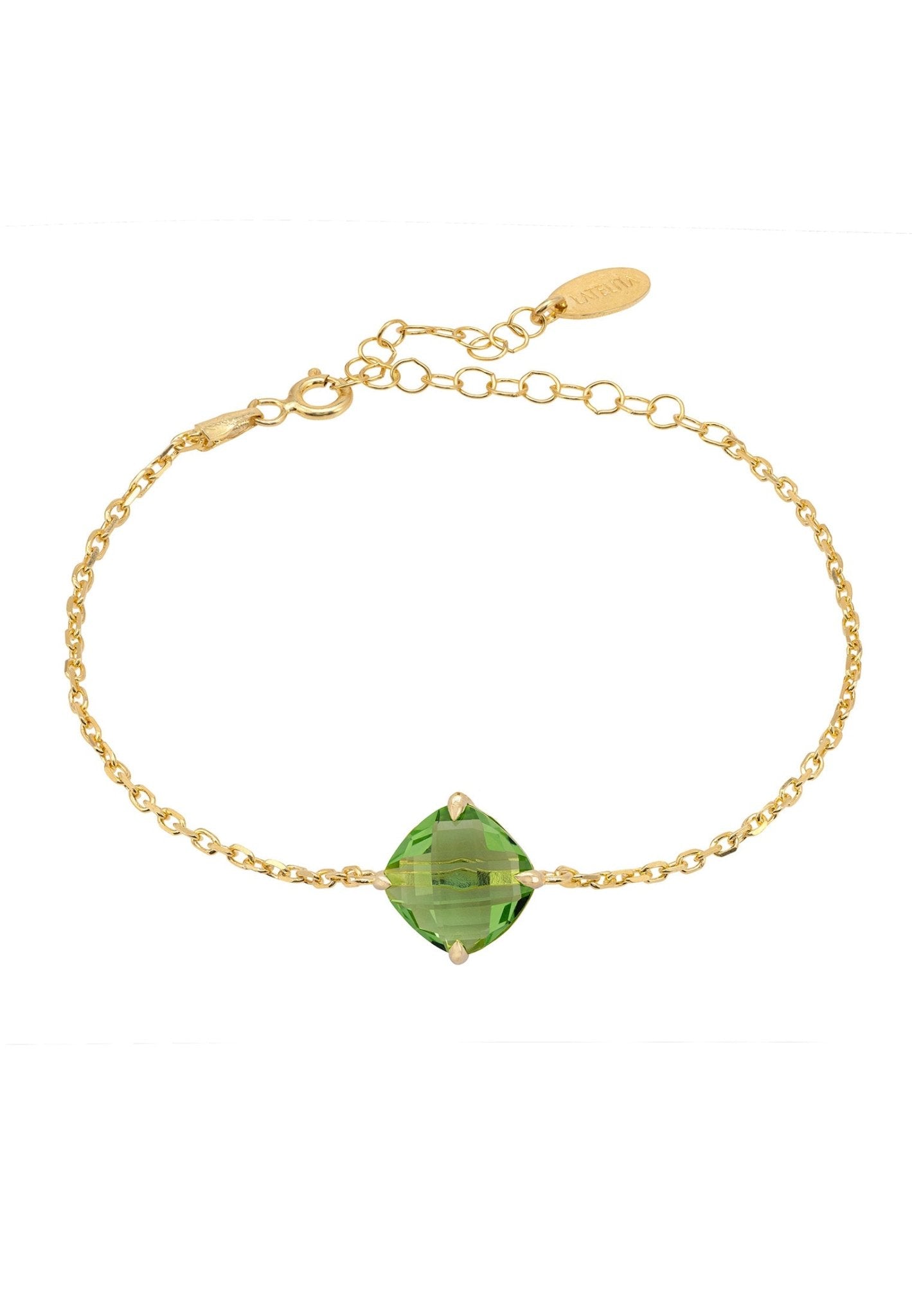 Empress Gemstone Bracelet Gold Peridot - LATELITA Bracelets