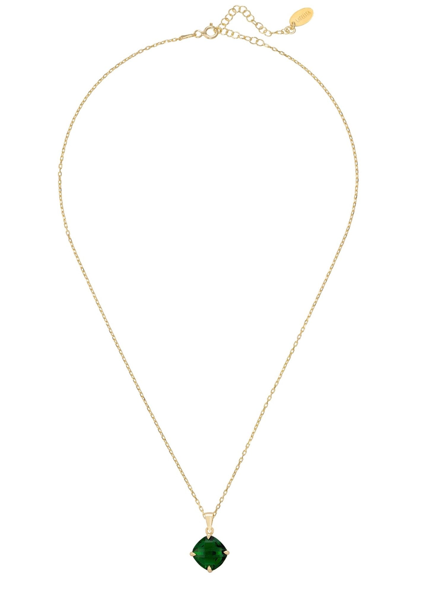 Empress Gemstone Necklace Gold Emerald - LATELITA Necklaces