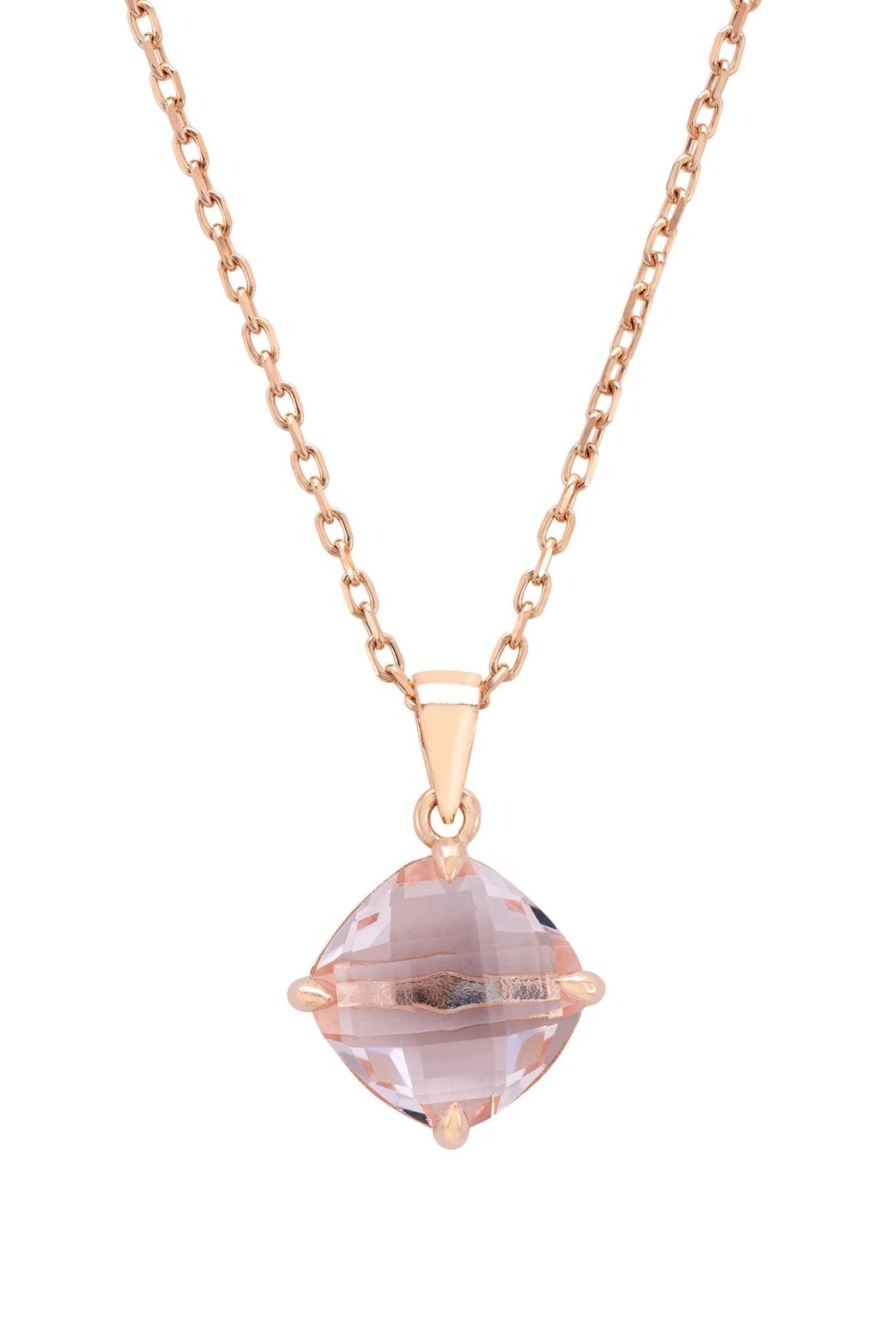 Empress Gemstone Necklace Rosegold Rose Quartz - LATELITA Necklaces
