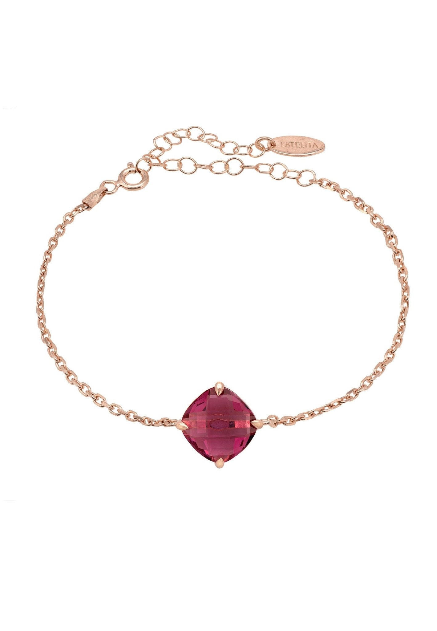 Empress Pink Tourmaline Gemstone Bracelet Rosegold - LATELITA Bracelets