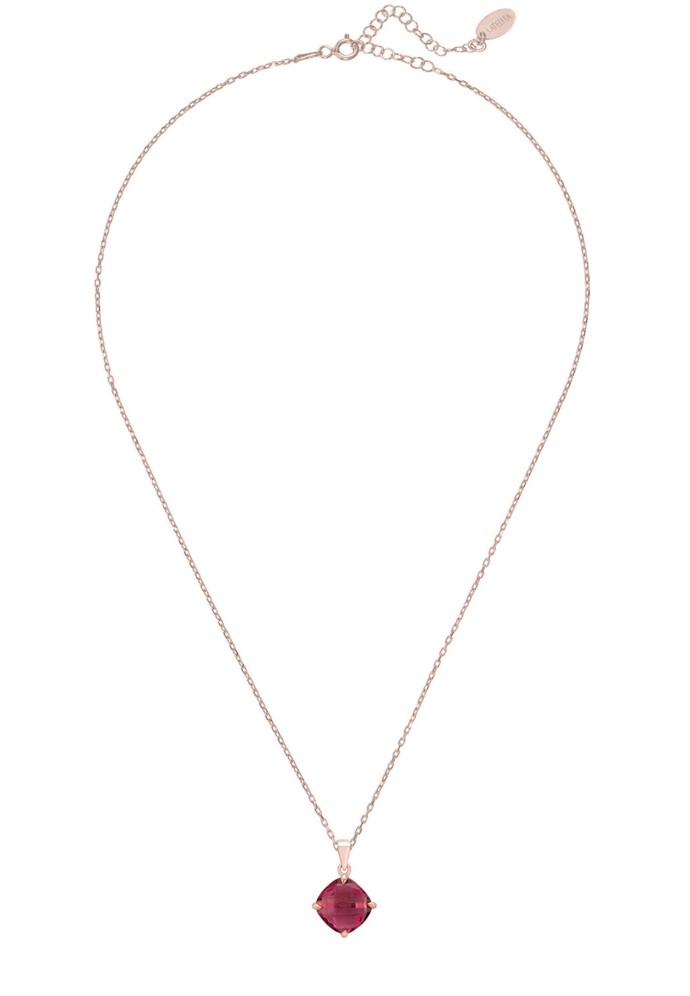 Empress Pink Tourmaline Gemstone Necklace Rosegold - LATELITA Necklaces